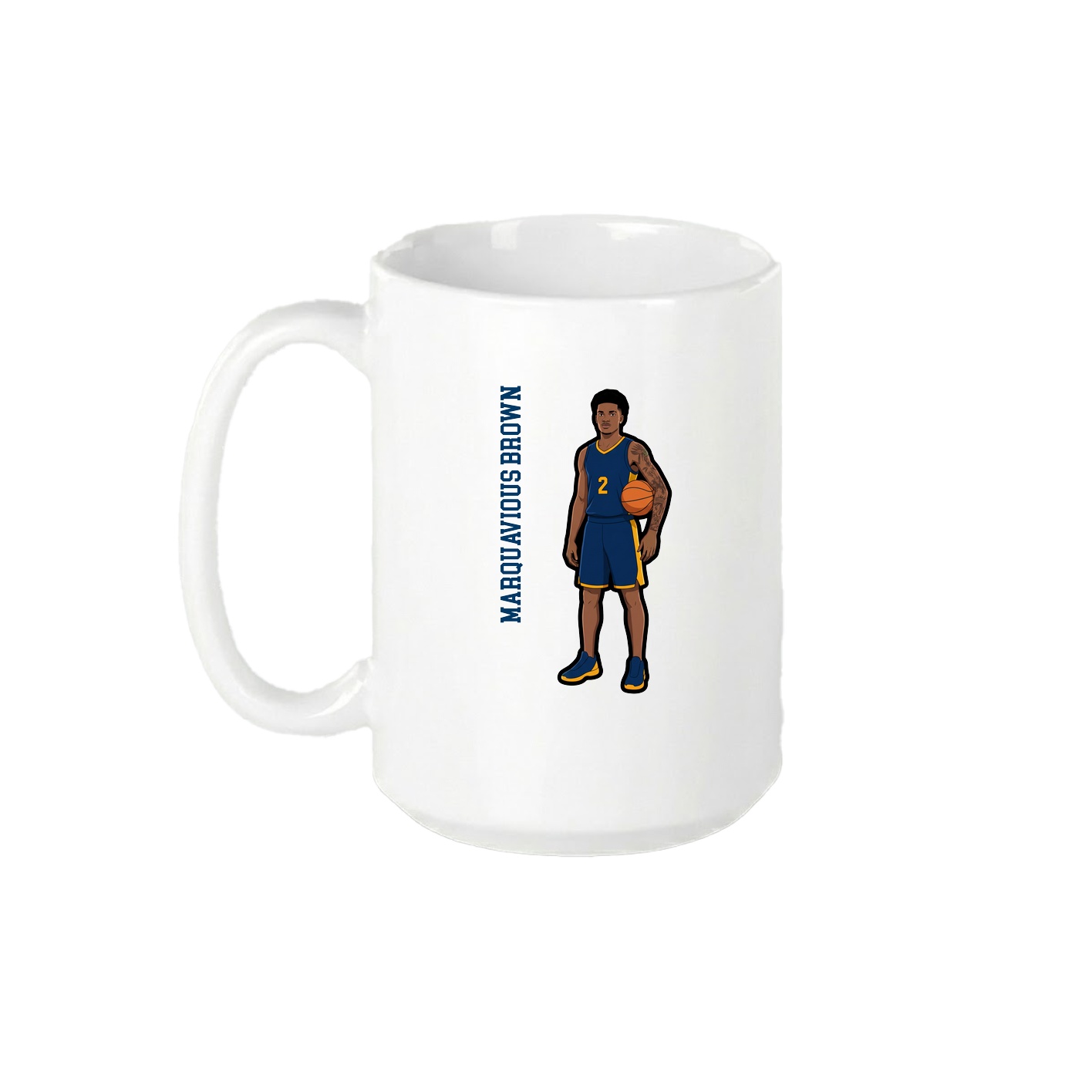 15oz Coffee Mug — Name Vertical in White