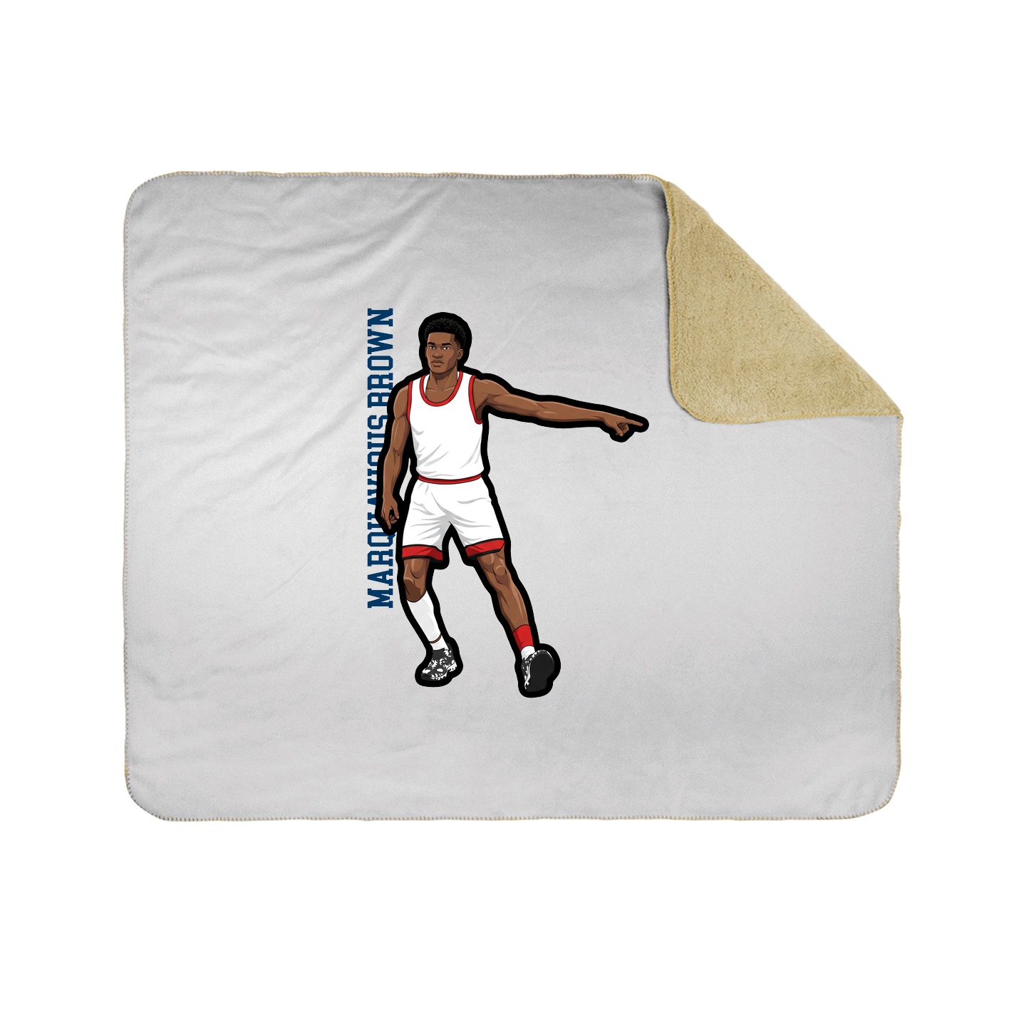 Throw Blanket — Name Vertical in White
