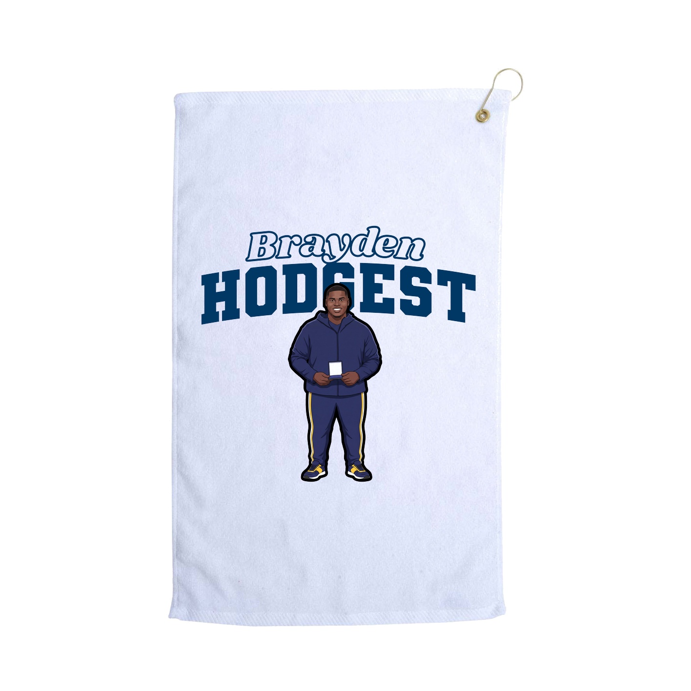 Golf Towel — Name Arch in White