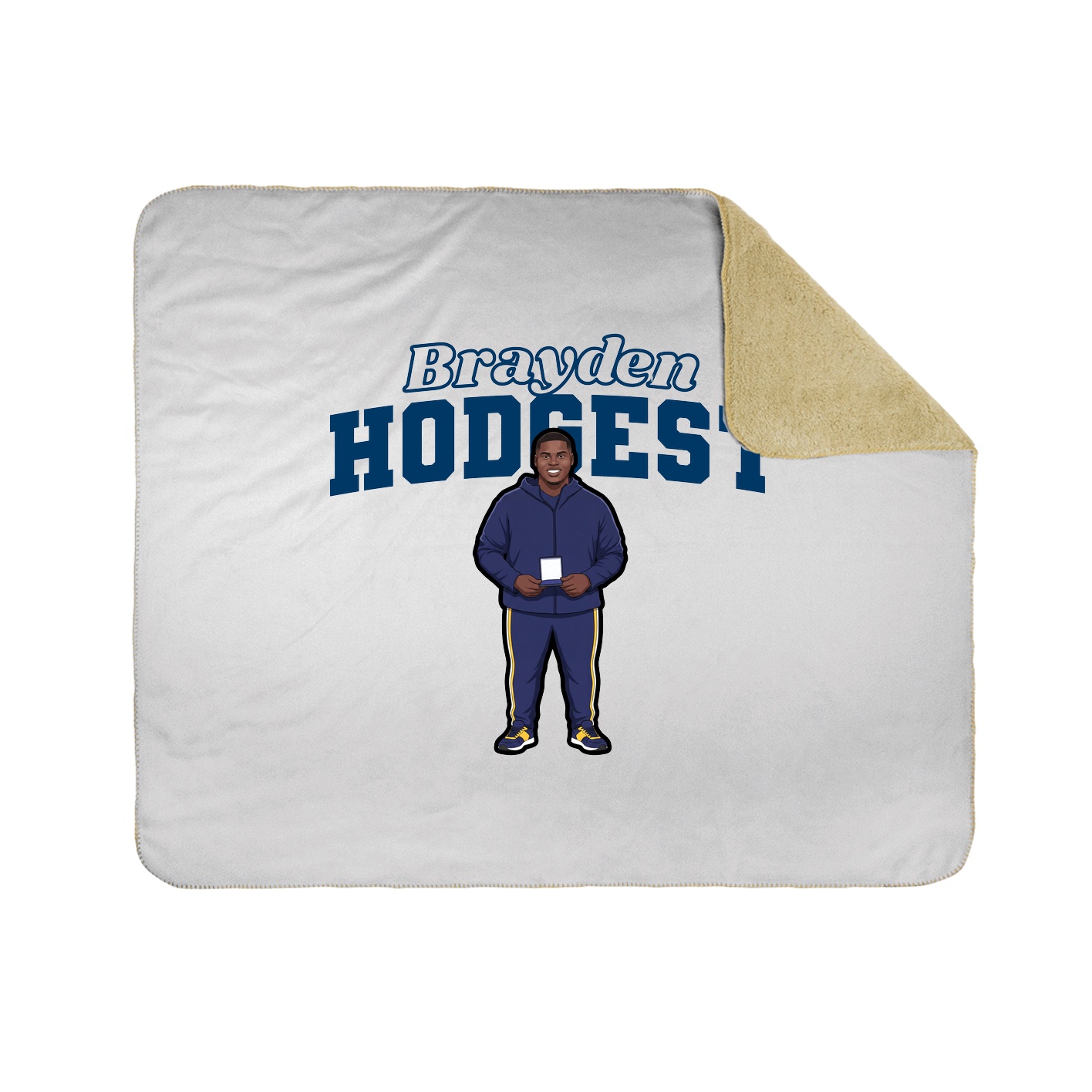 Throw Blanket — Name Arch in White
