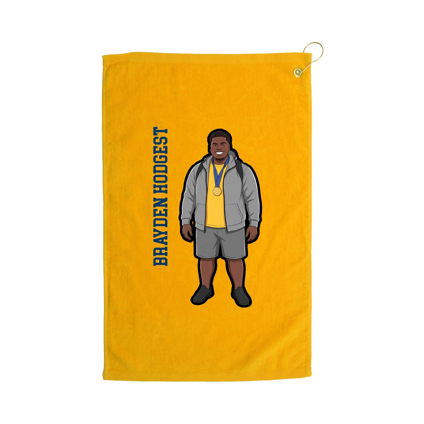 Golf Towel — Name Vertical in Gold