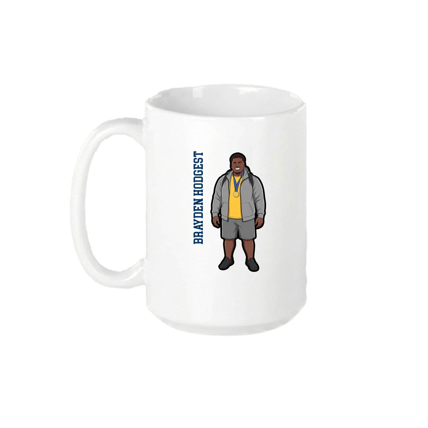 15oz Coffee Mug — Name Vertical in White