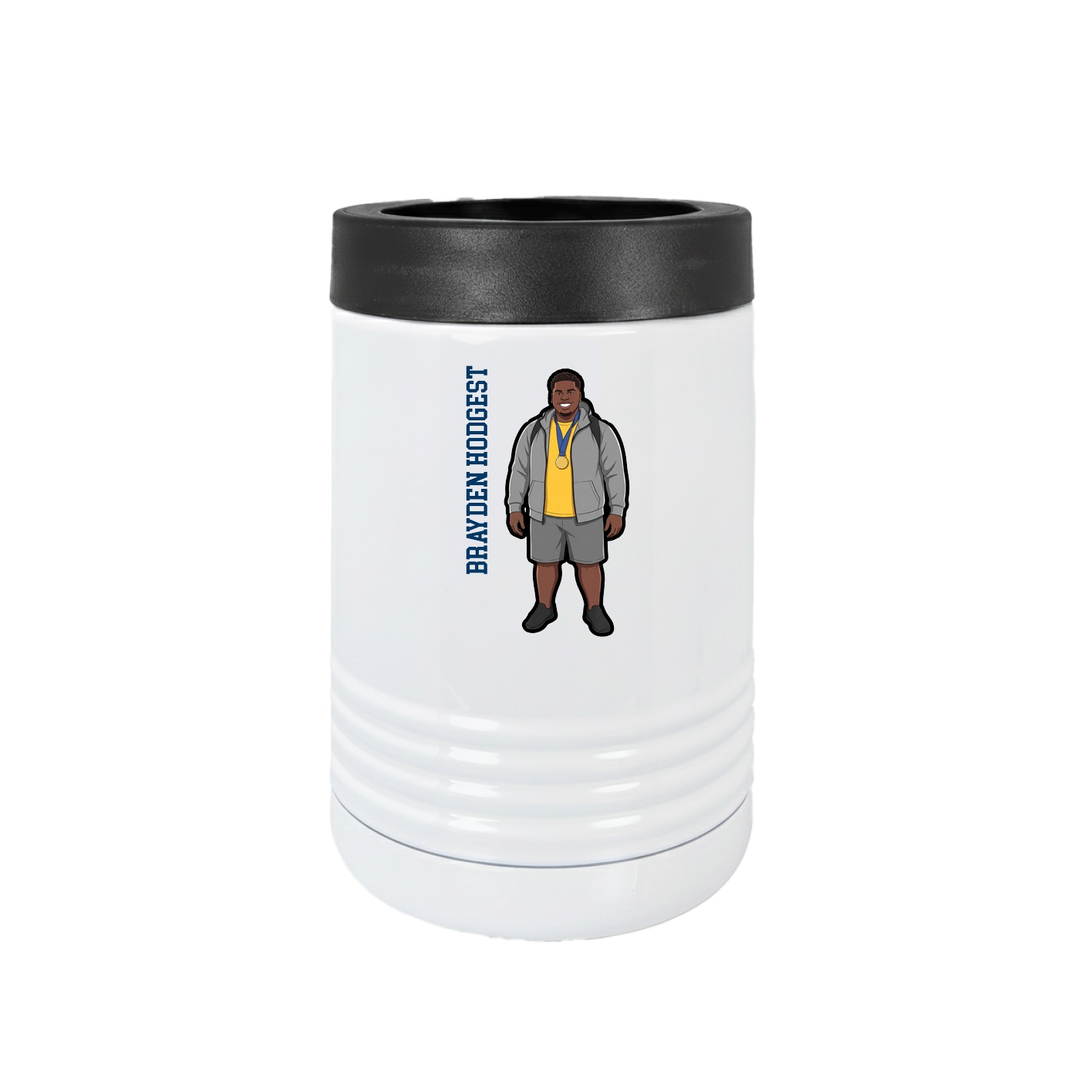 Beverage Holder — Name Vertical in White
