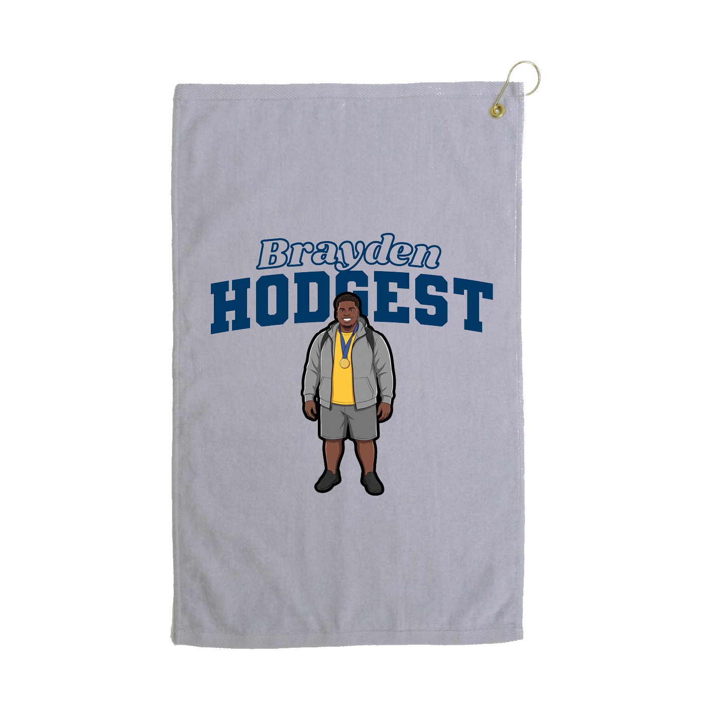 Golf Towel — Name Arch in Grey