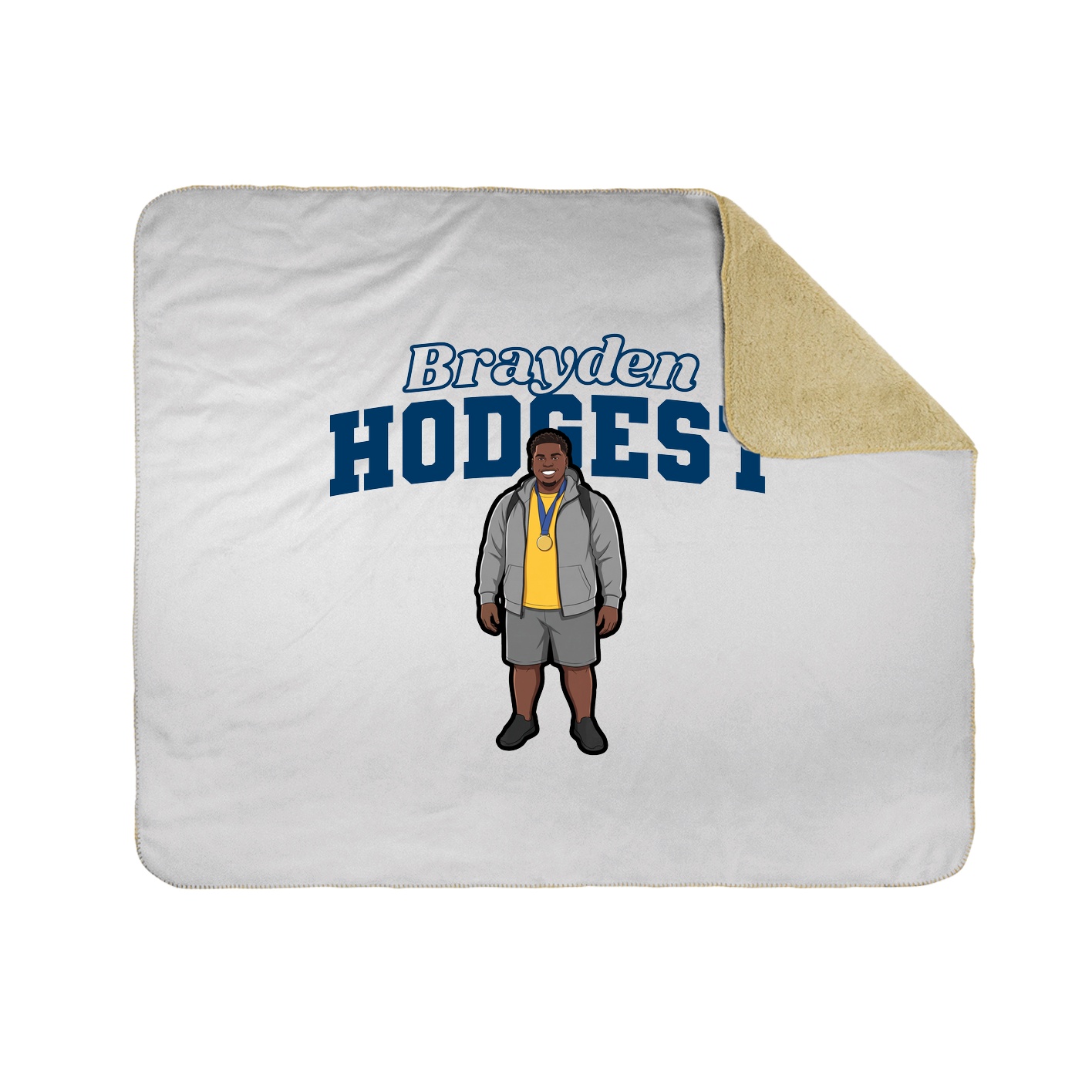 Throw Blanket — Name Arch in White