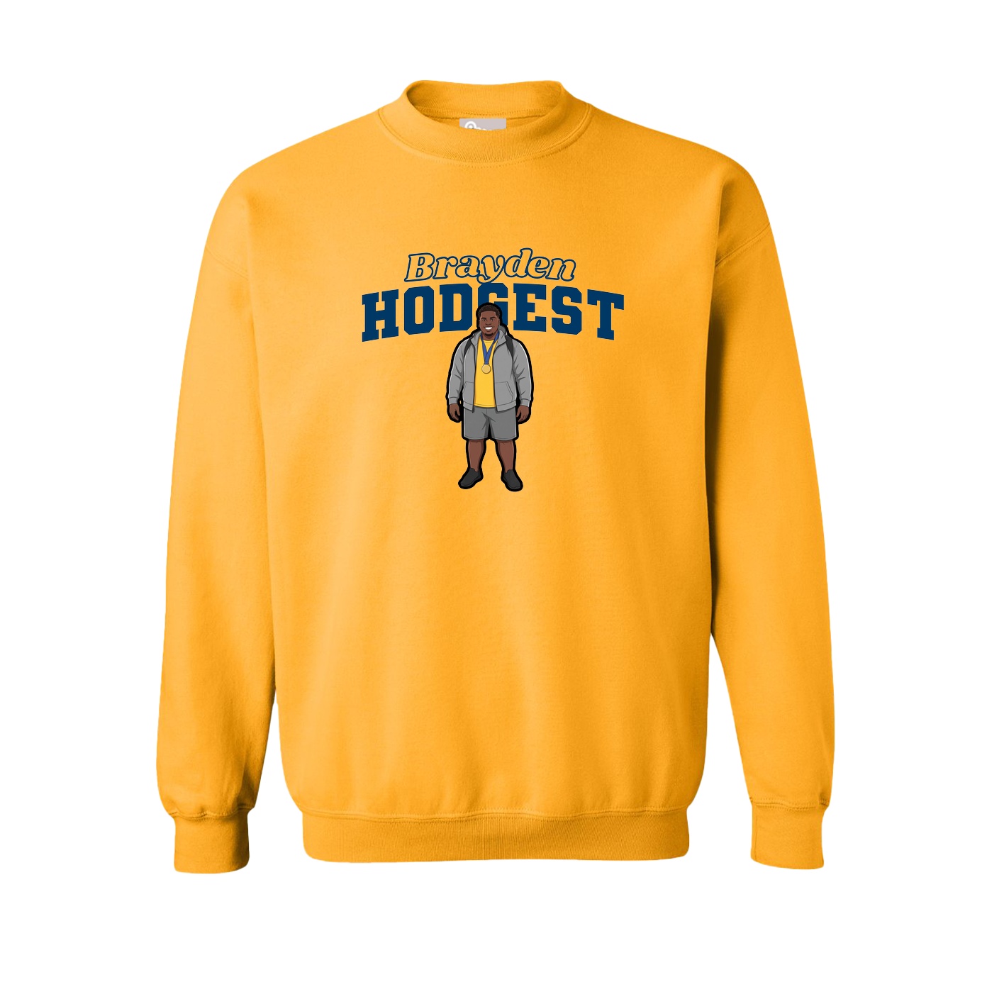 Fleece Crew — Name Arch in Gold