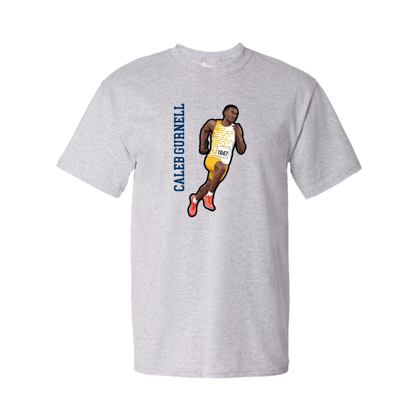 Tee — Name Vertical in Grey