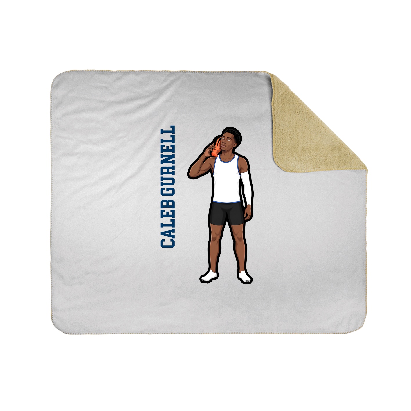 Throw Blanket — Name Vertical in White