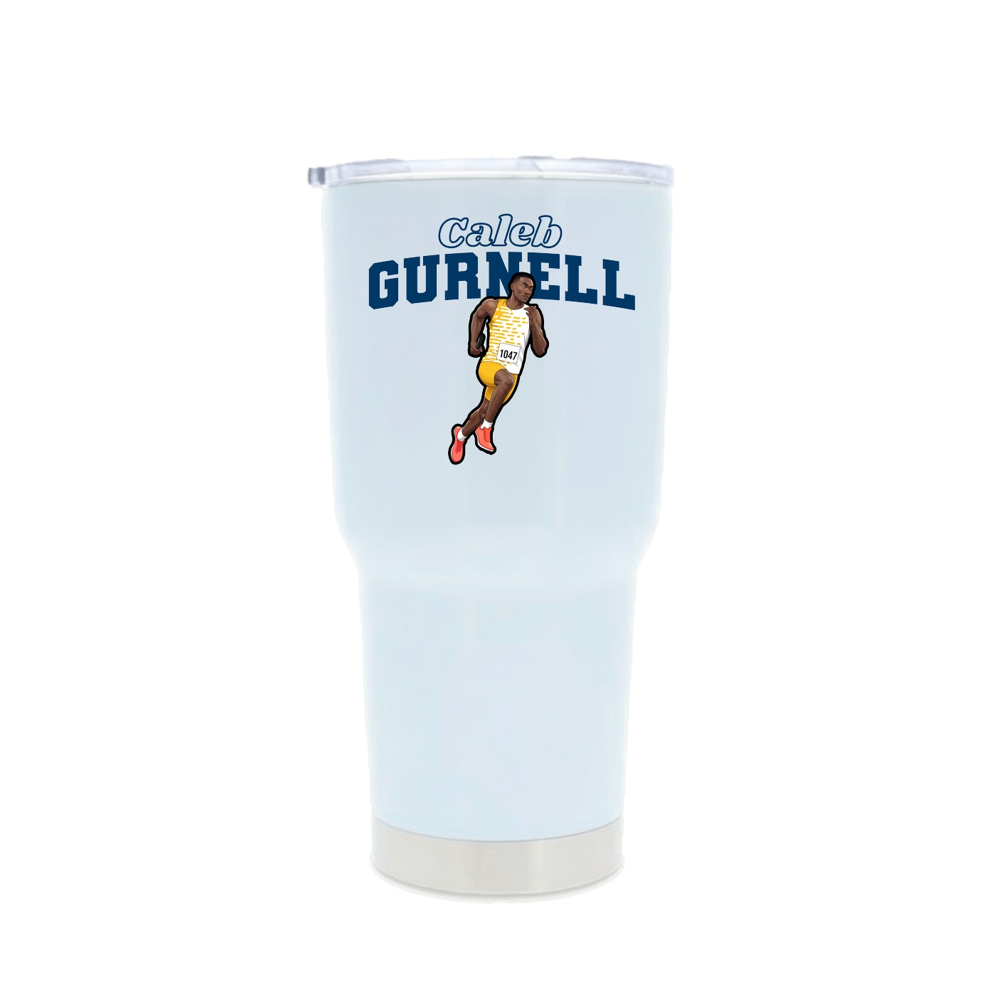 30oz Stainless Steel Tumbler — Name Arch in White