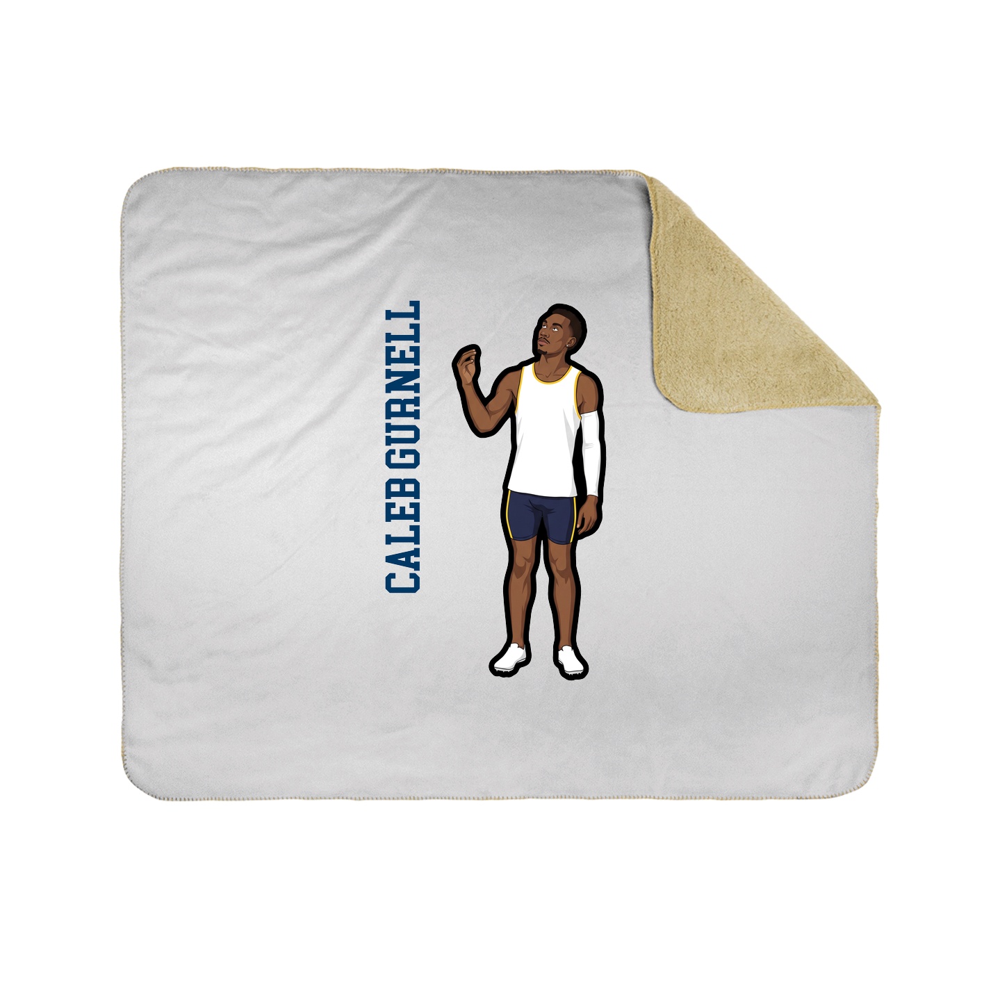 Throw Blanket — Name Vertical in White