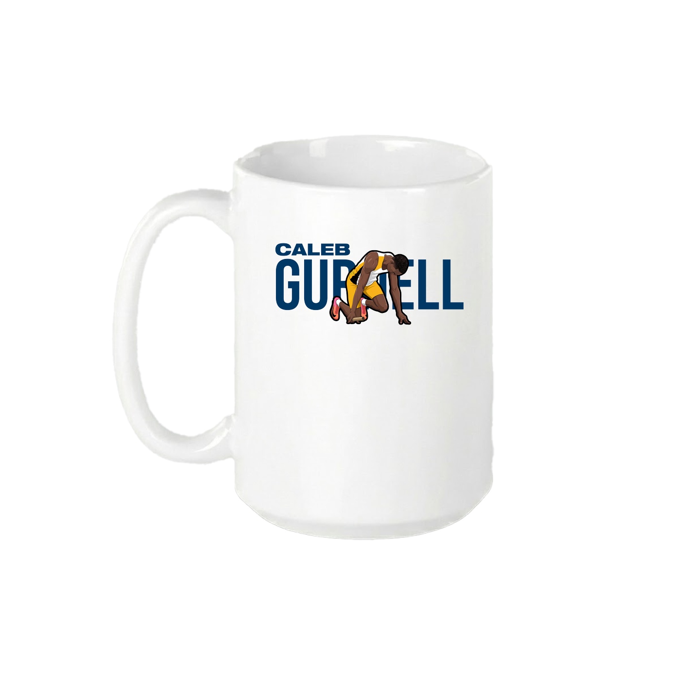 15oz Coffee Mug — Player Name in White