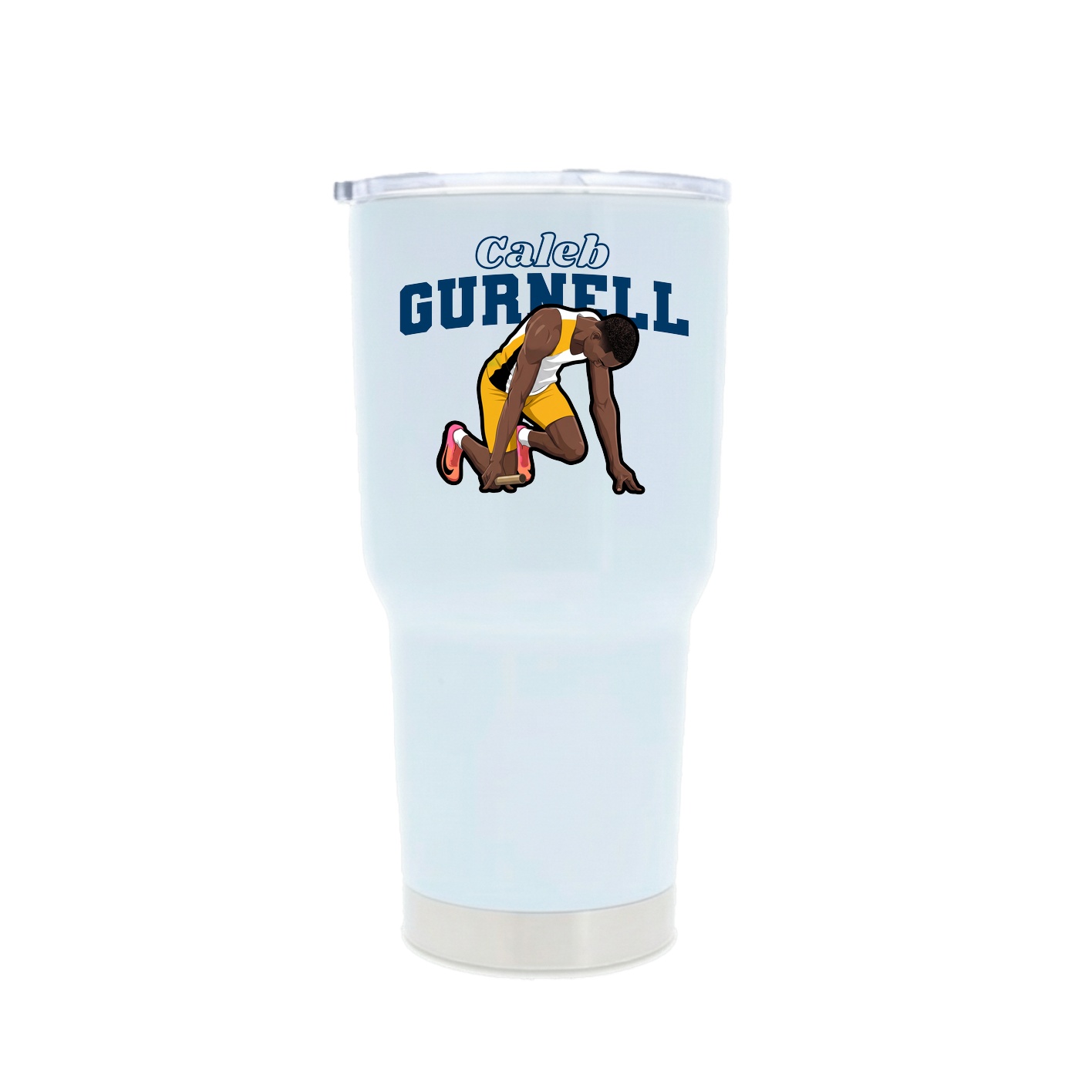 30oz Stainless Steel Tumbler — Name Arch in White