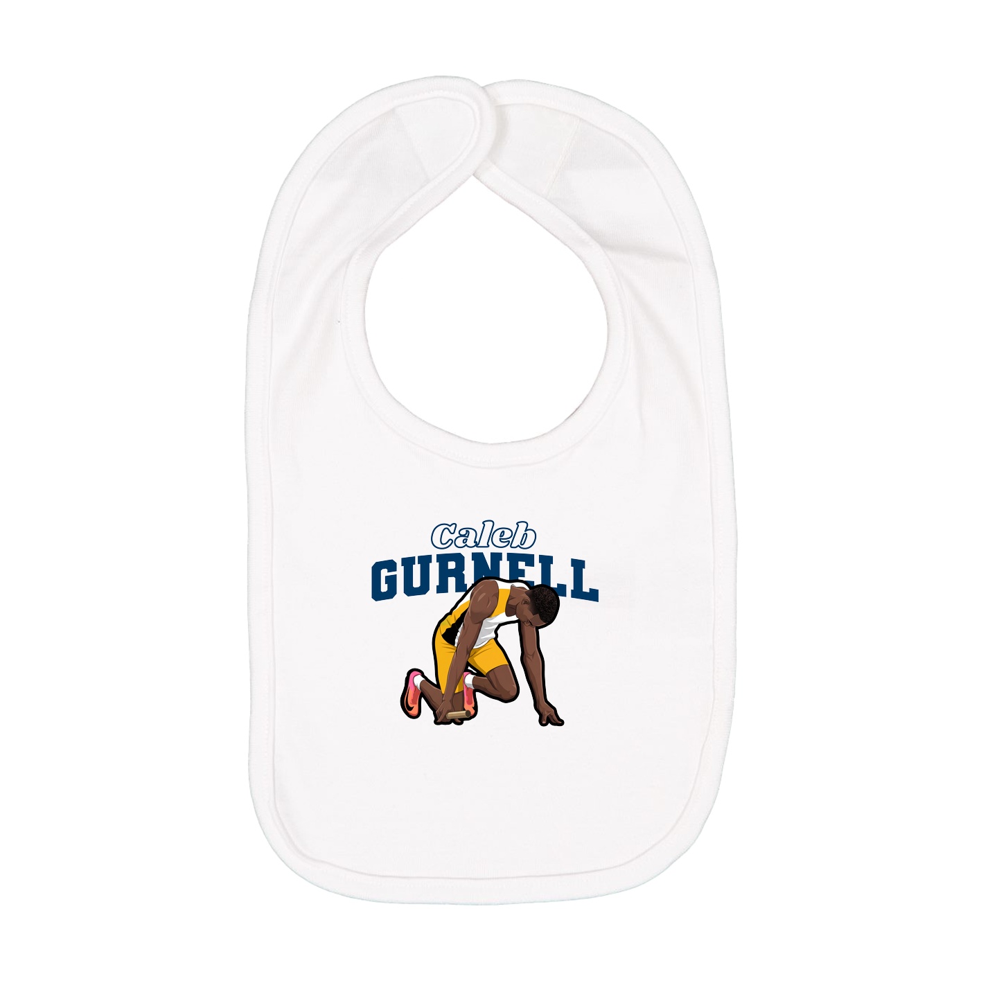 Infant Bib — Name Arch in White