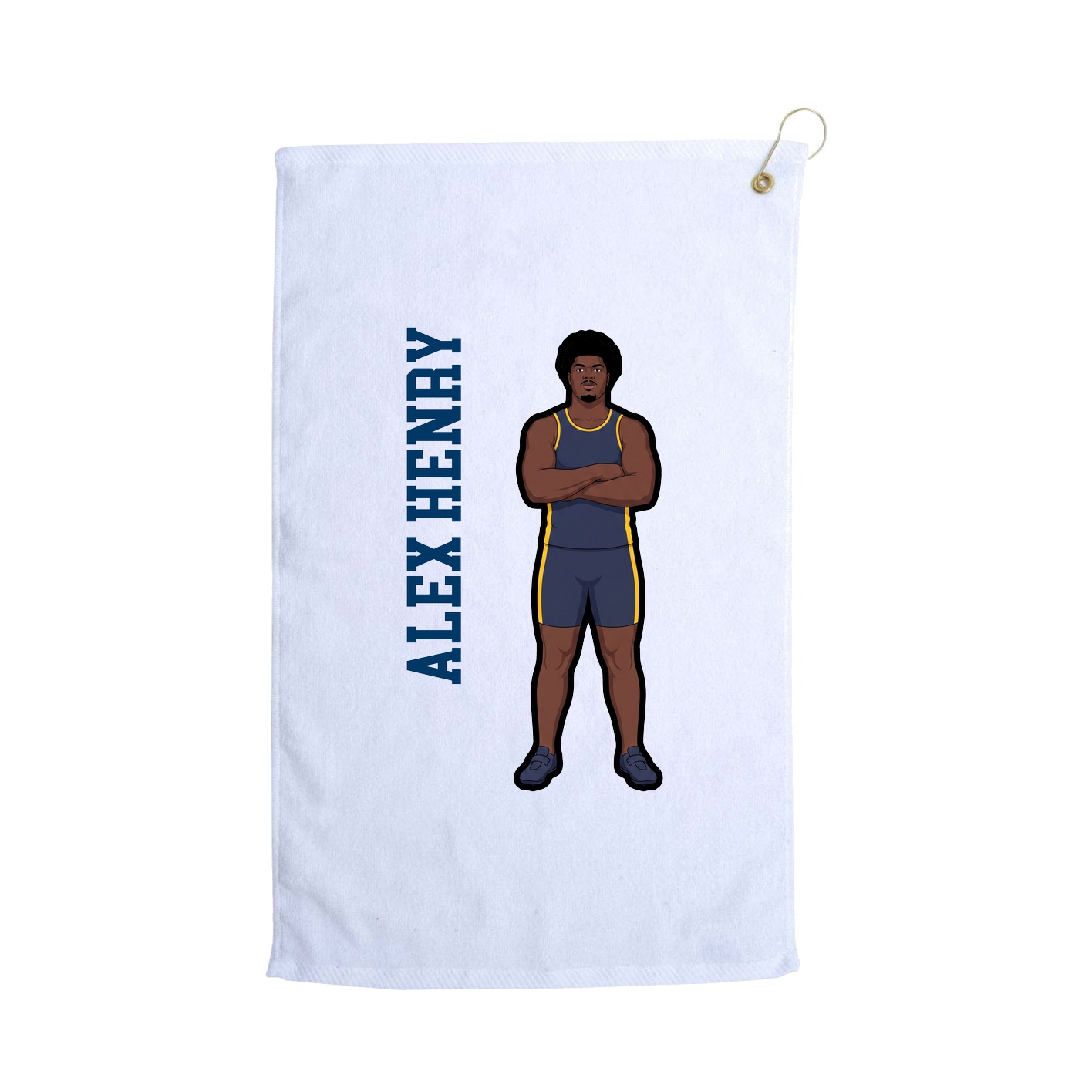 Golf Towel — Name Vertical in White