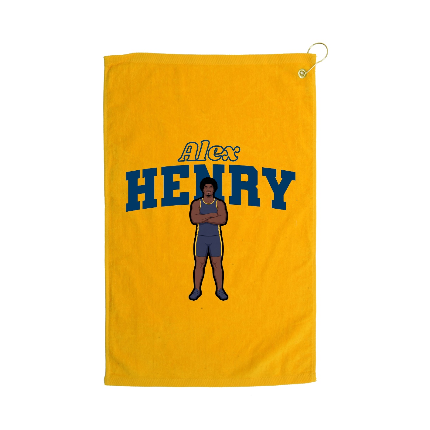 Golf Towel — Name Arch in Gold