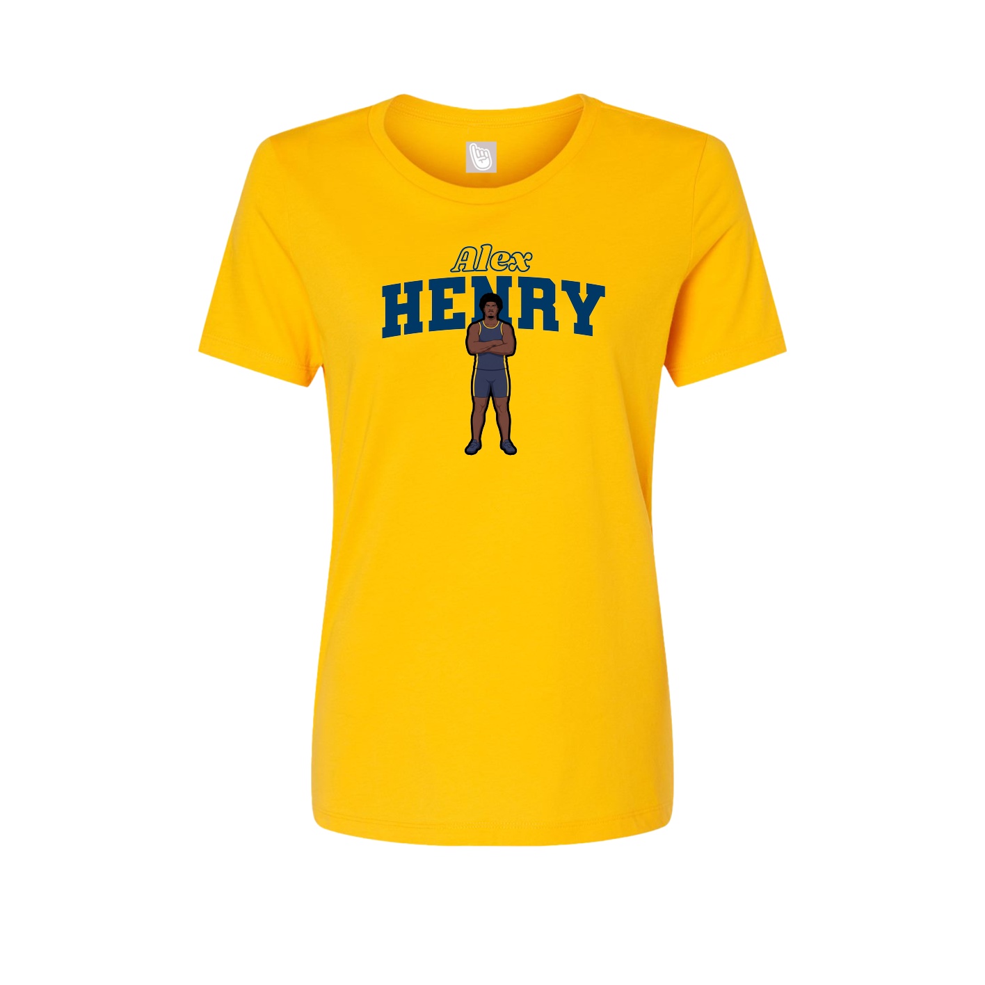 Fitted Women's Tee — Name Arch in Gold