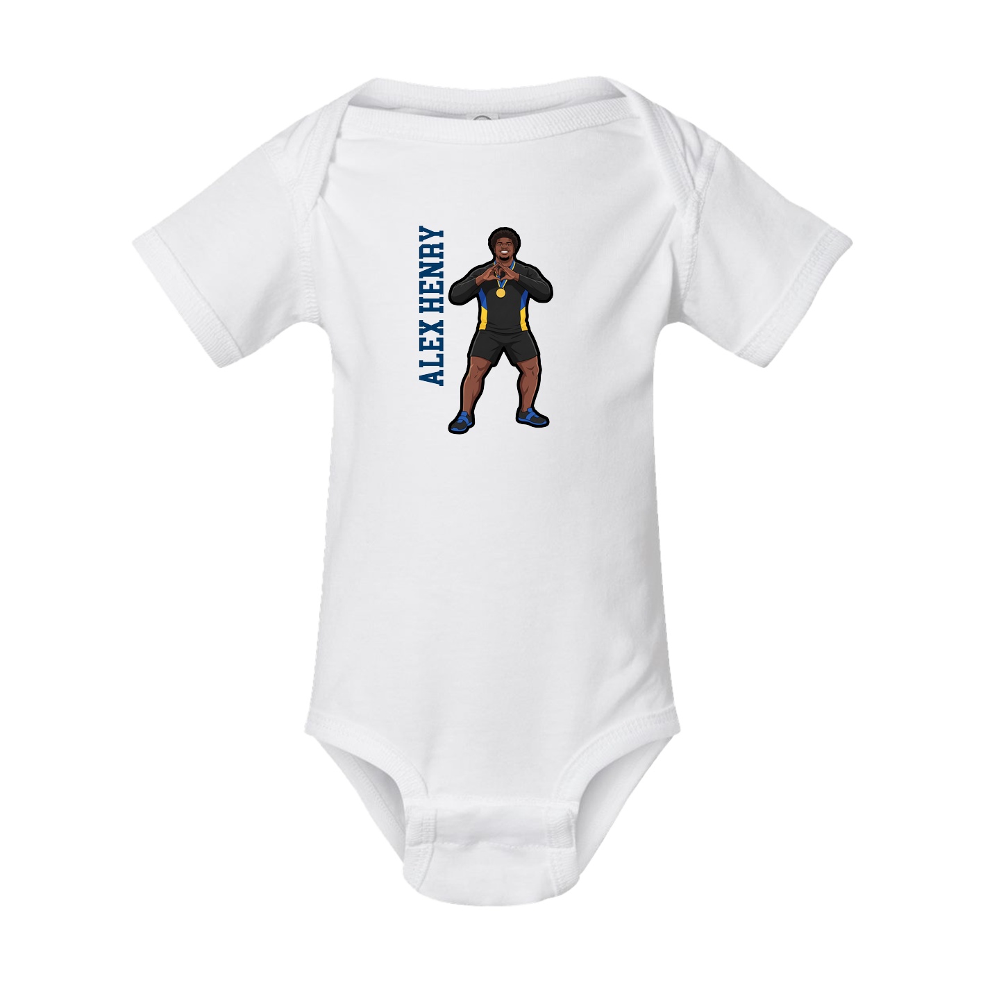 Baby Onesie — Name Vertical in White