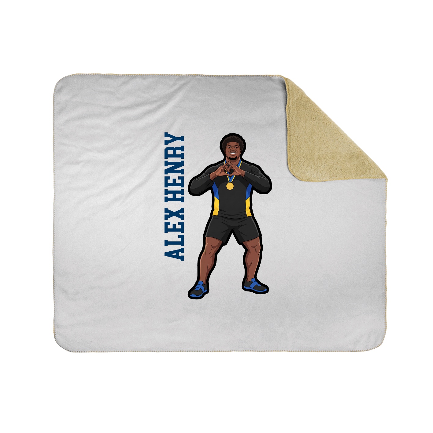 Throw Blanket — Name Vertical in White