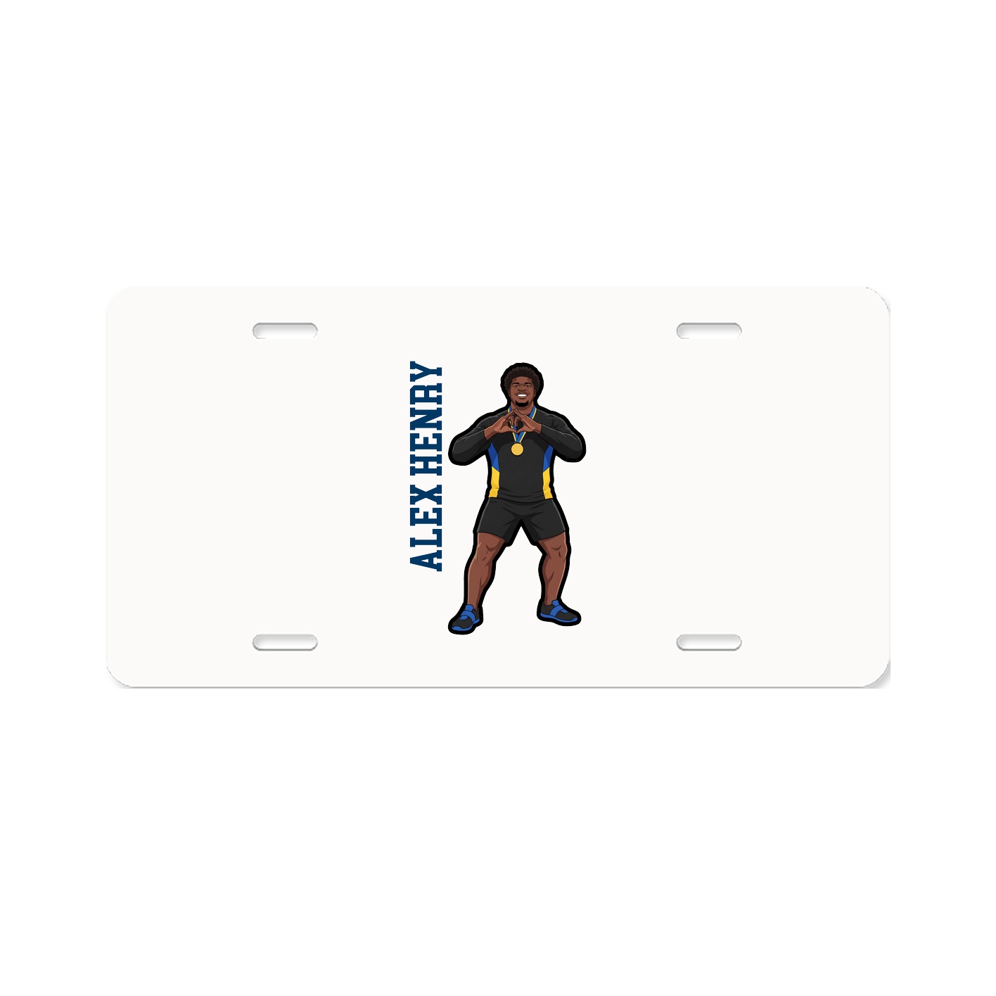 License Plate — Name Vertical in Classic