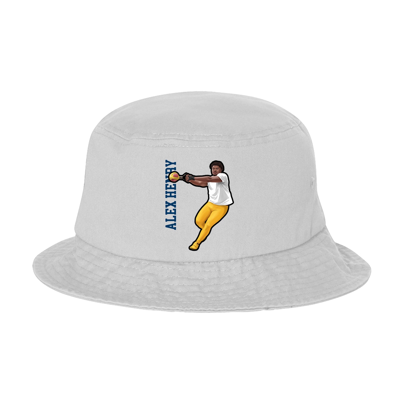 Bucket Cap — Name Vertical in White