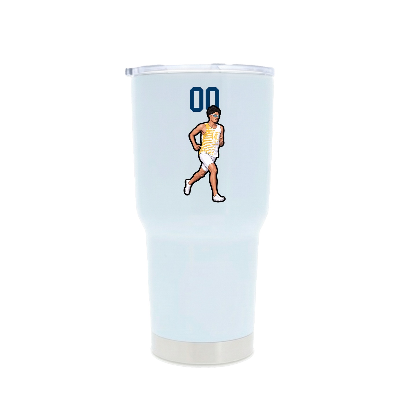 30oz Stainless Steel Tumbler — Number Top in White
