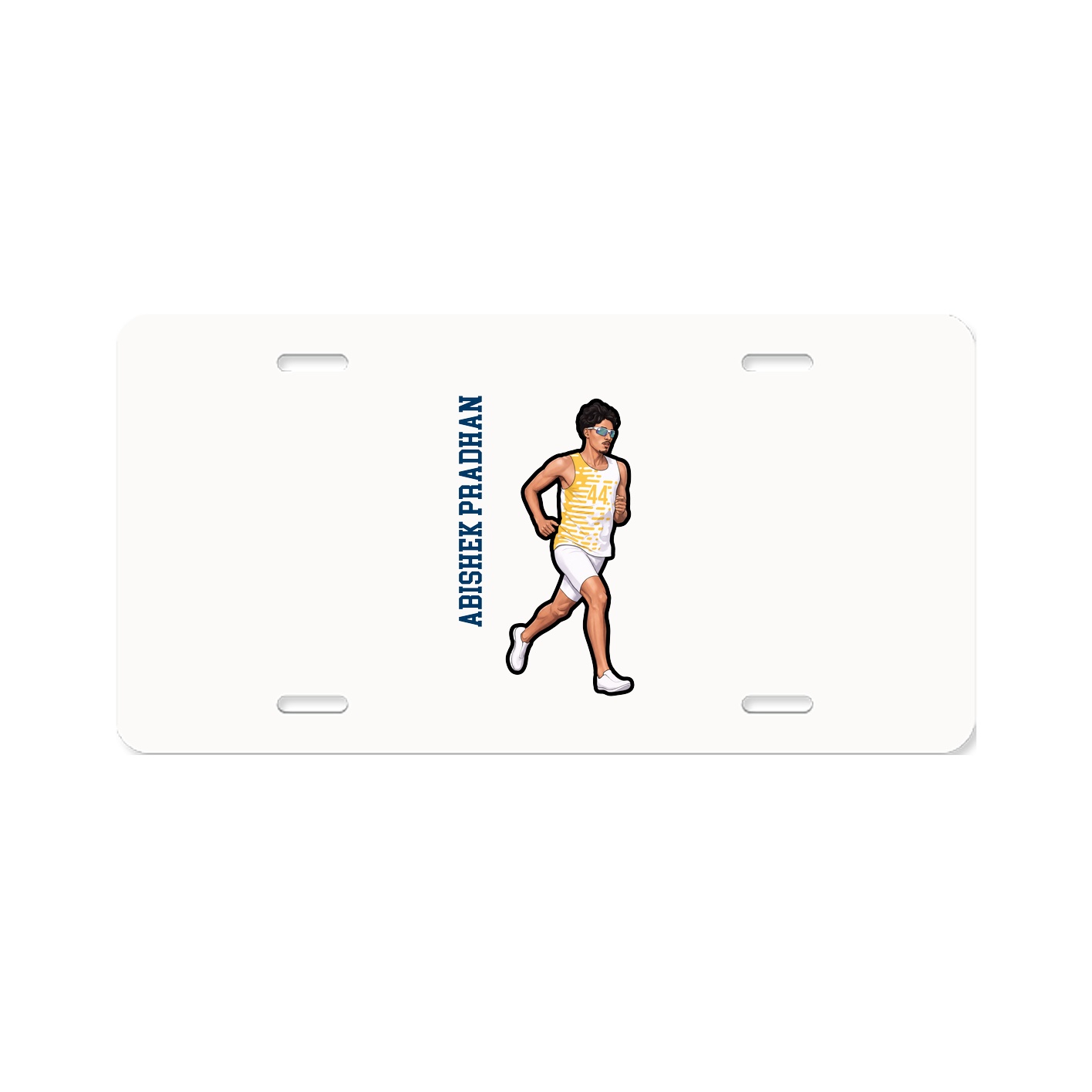 License Plate — Name Vertical in Classic