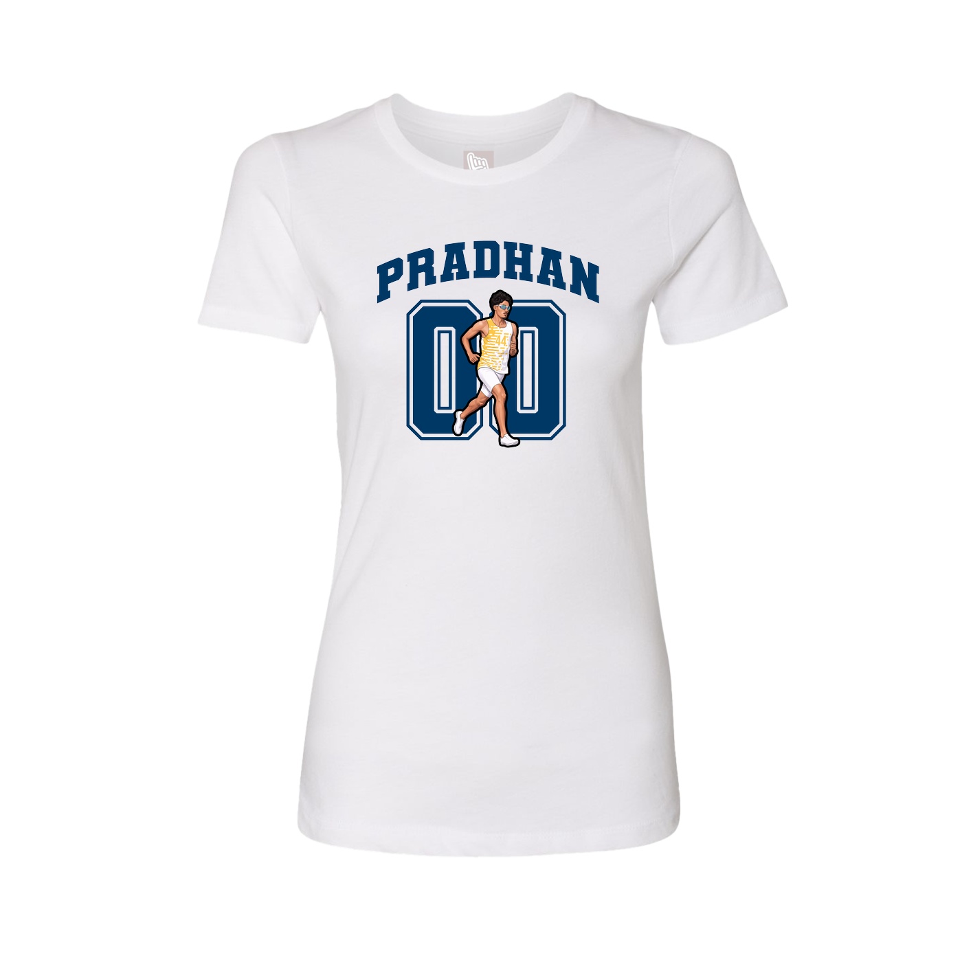 Fitted Women's Tee — Number in White