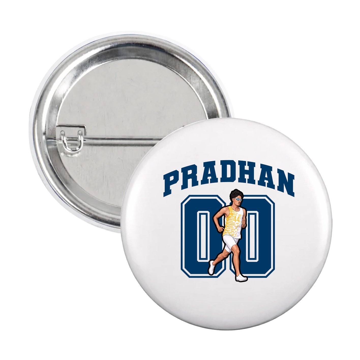 Game Day Button — Number in White