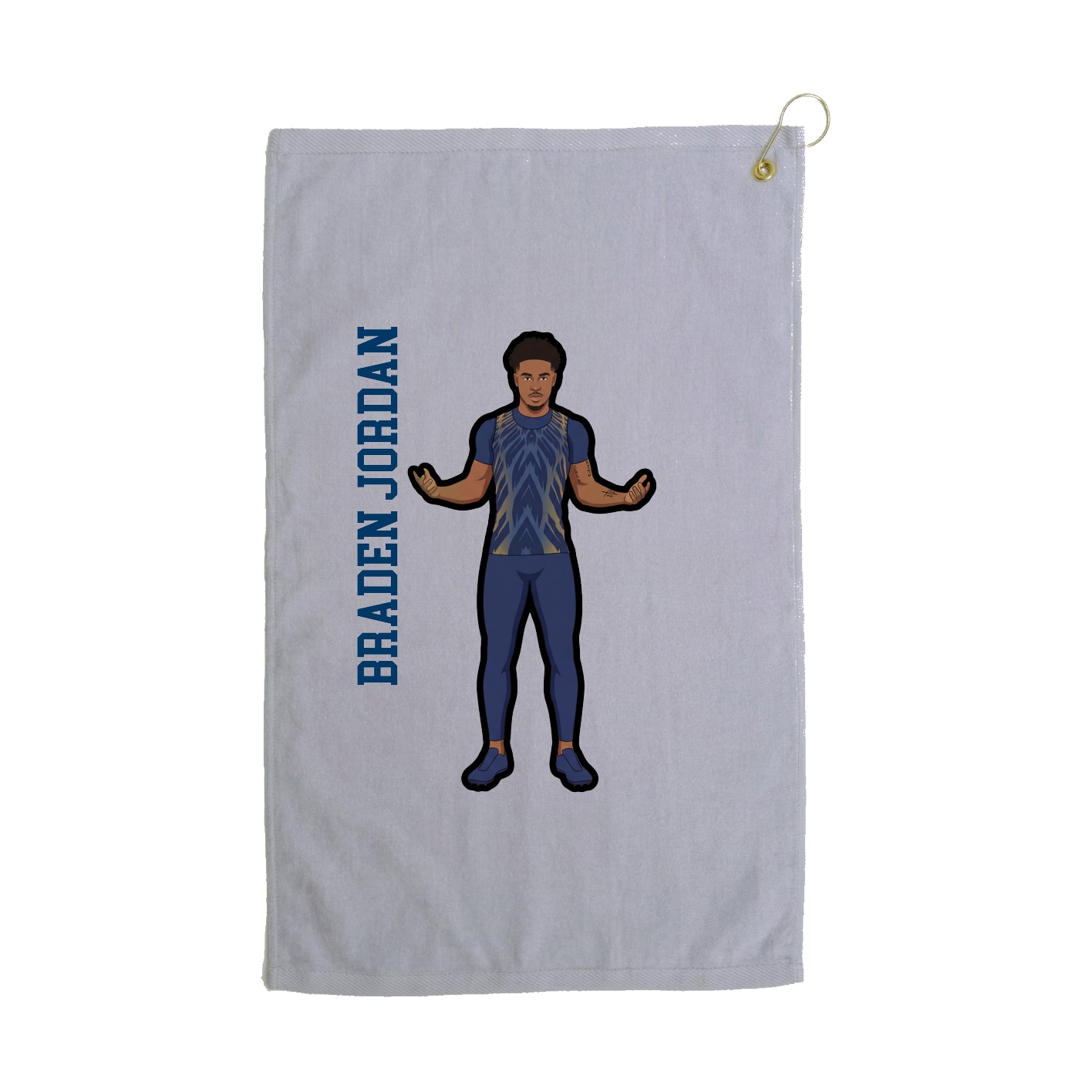 Golf Towel — Name Vertical in Grey