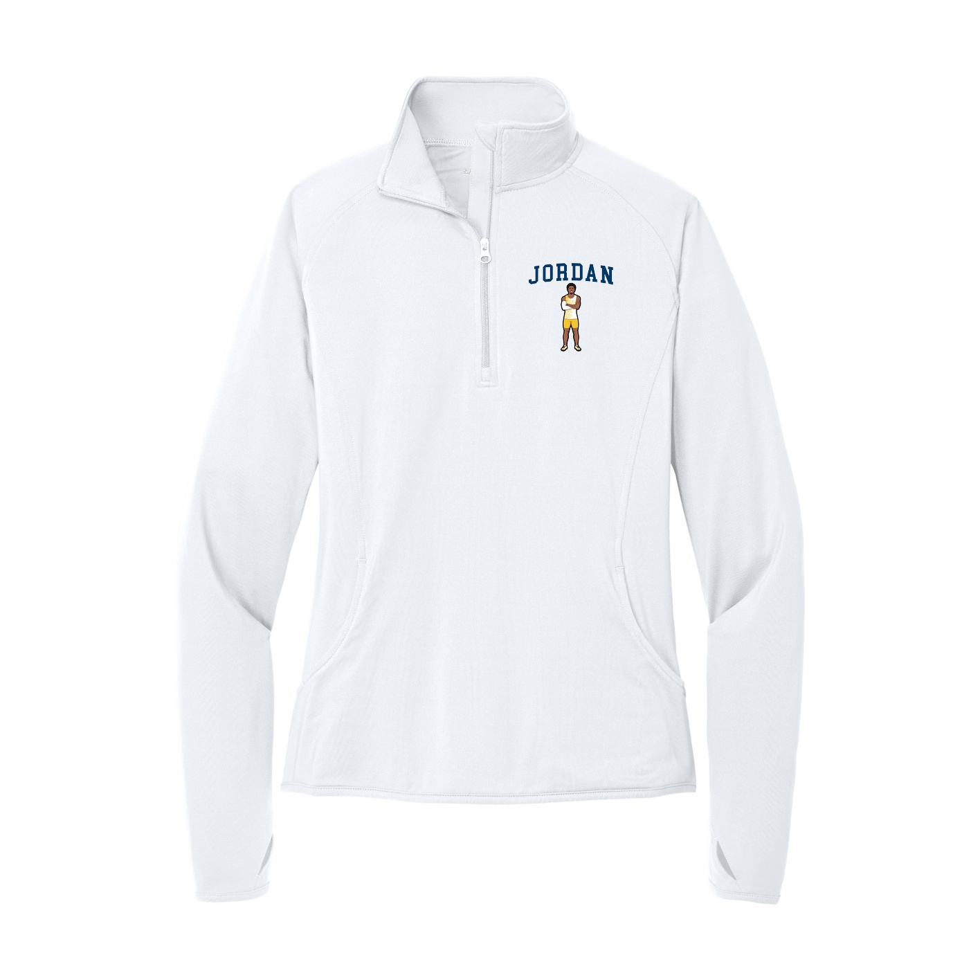 Women's Q-Zip Pullover — Shirsey in White