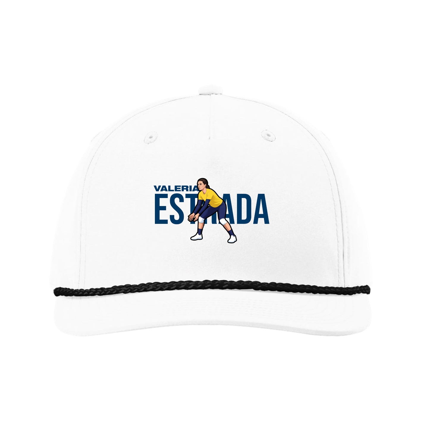 Five-Panel Classic Rope Cap — Player Name in White
