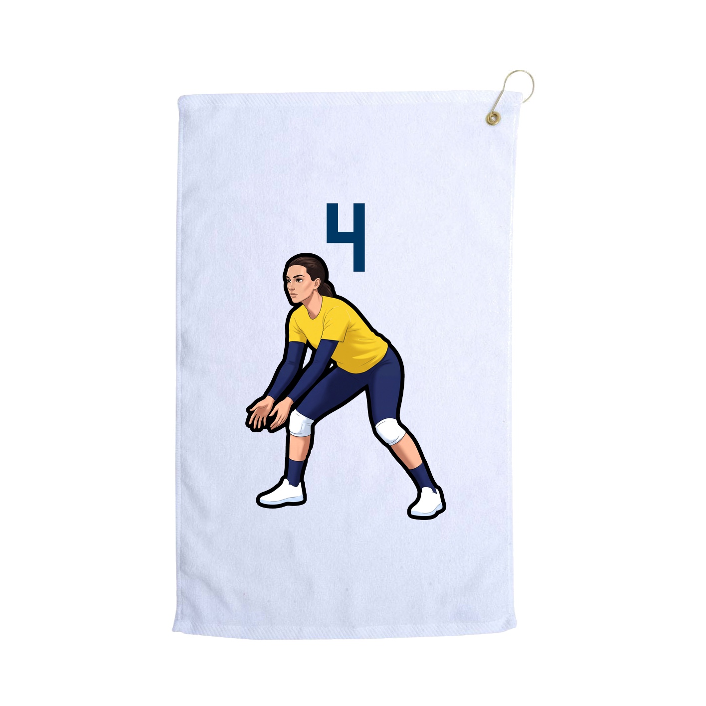 Golf Towel — Number Top in White