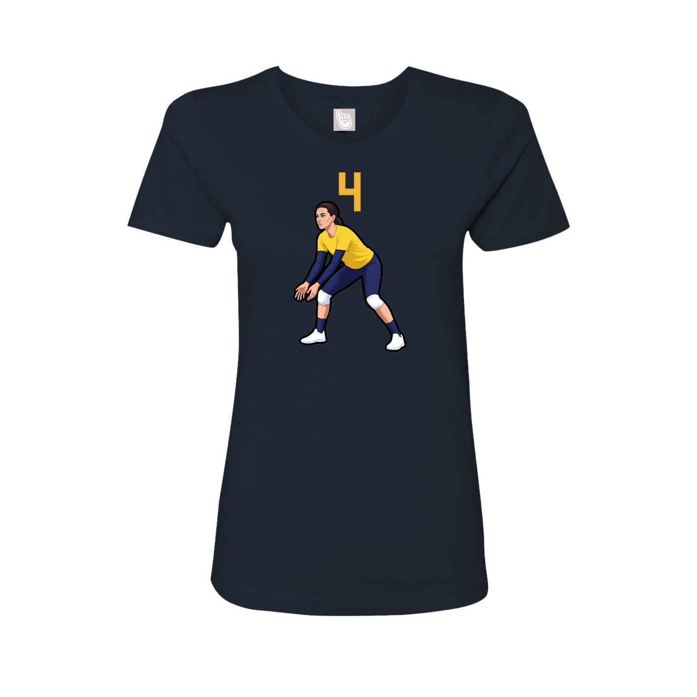 Fitted Women's Tee — Number Top in Navy