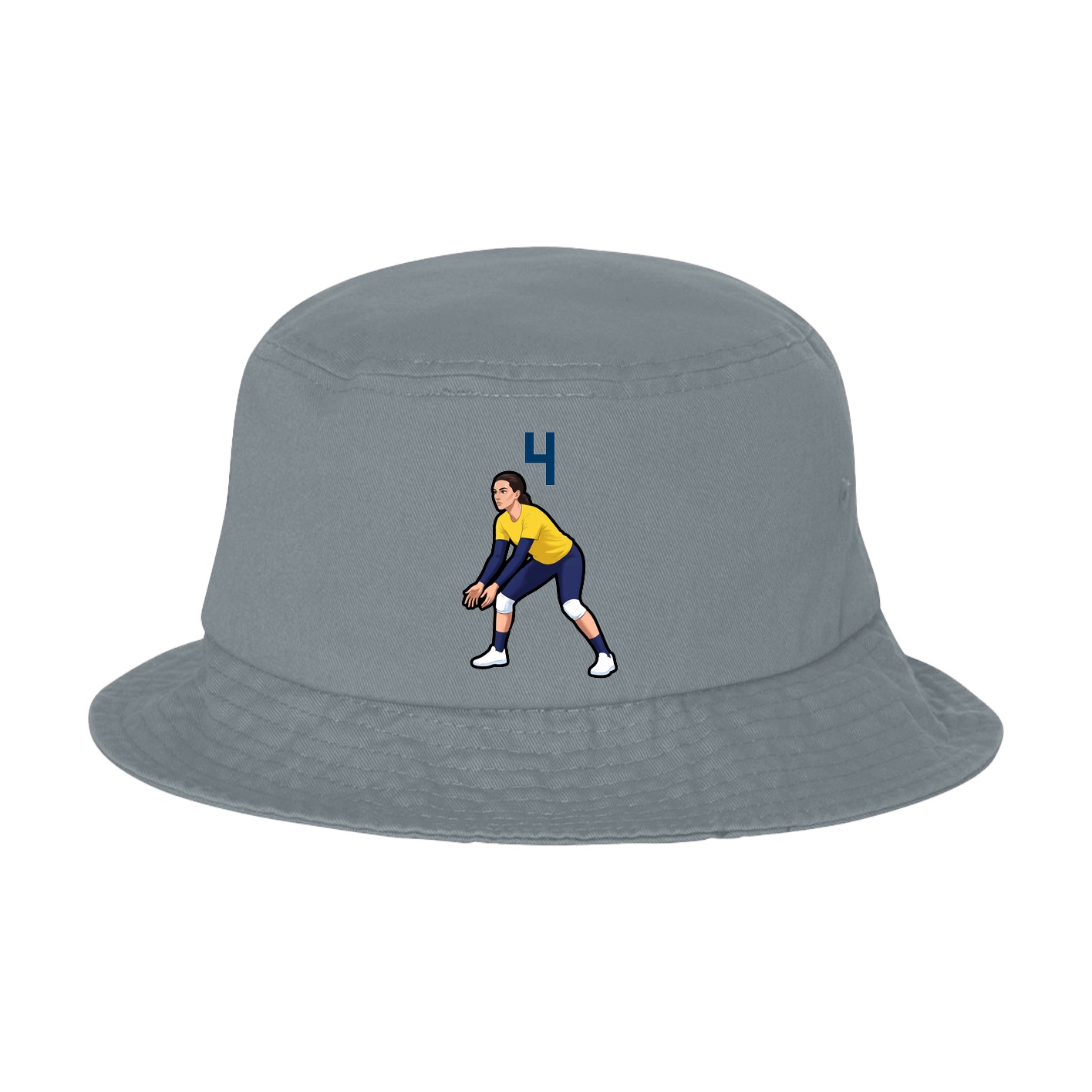 Bucket Cap — Number Top in Grey
