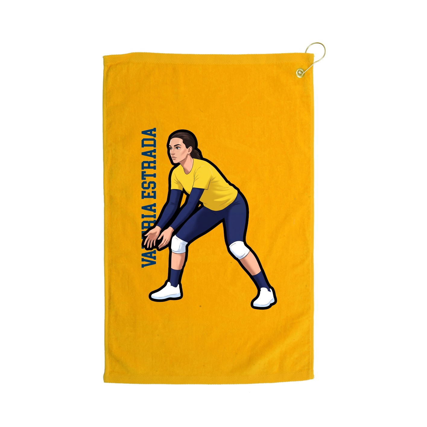 Golf Towel — Name Vertical in Gold