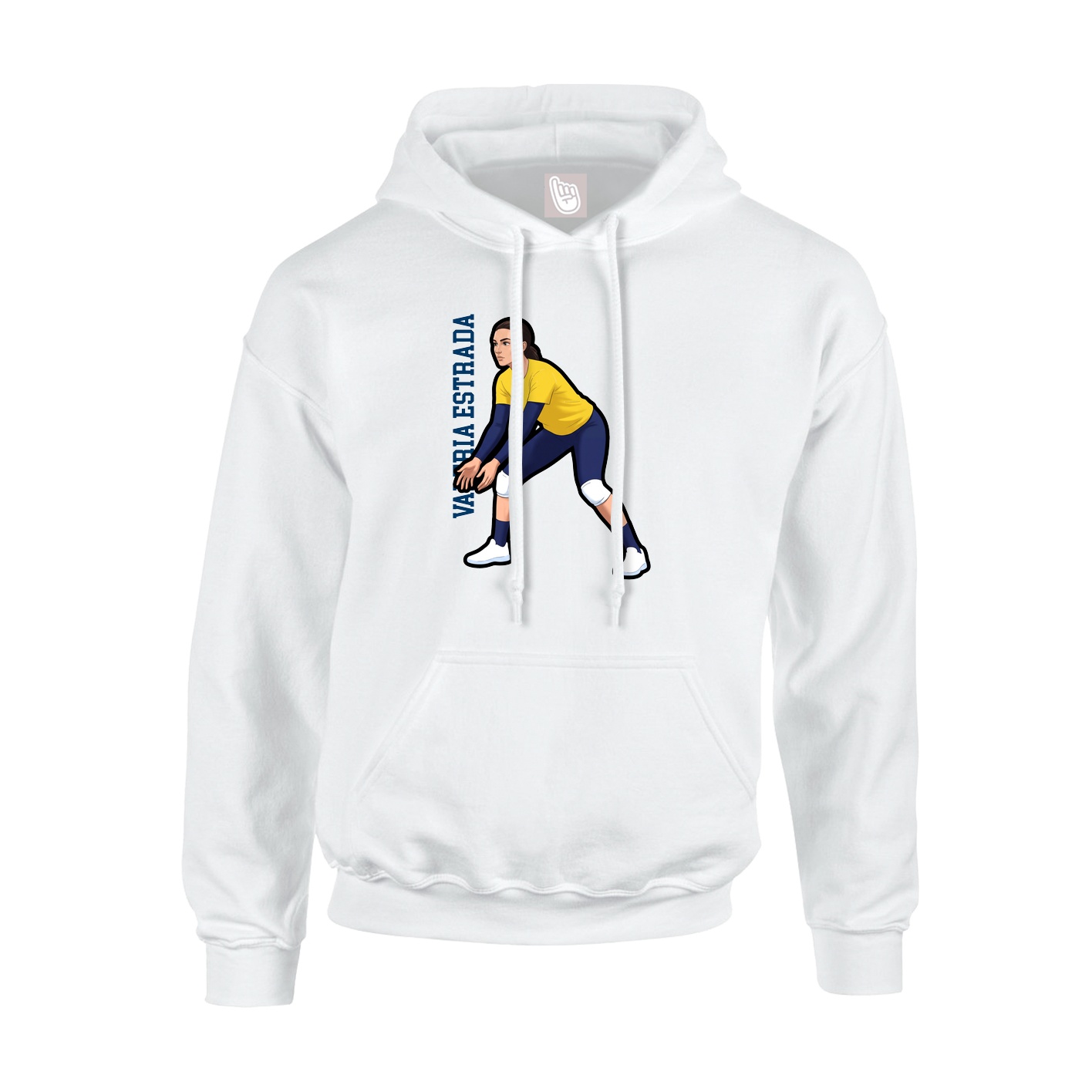 Youth Hoodie — Name Vertical in White