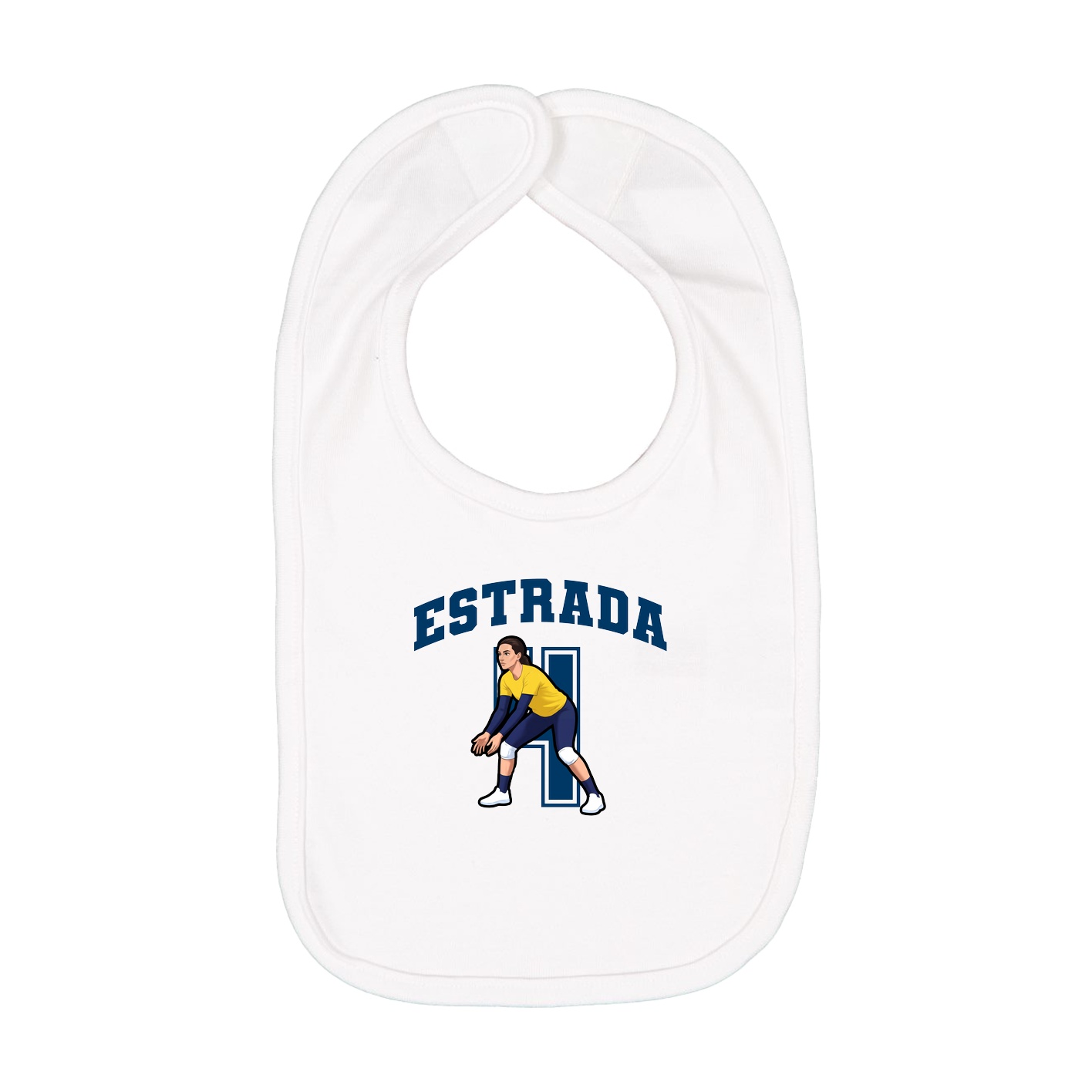 Infant Bib — Number in White