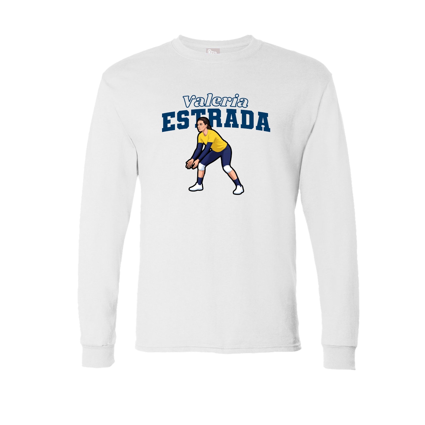 Long Sleeve Tee — Name Arch in White