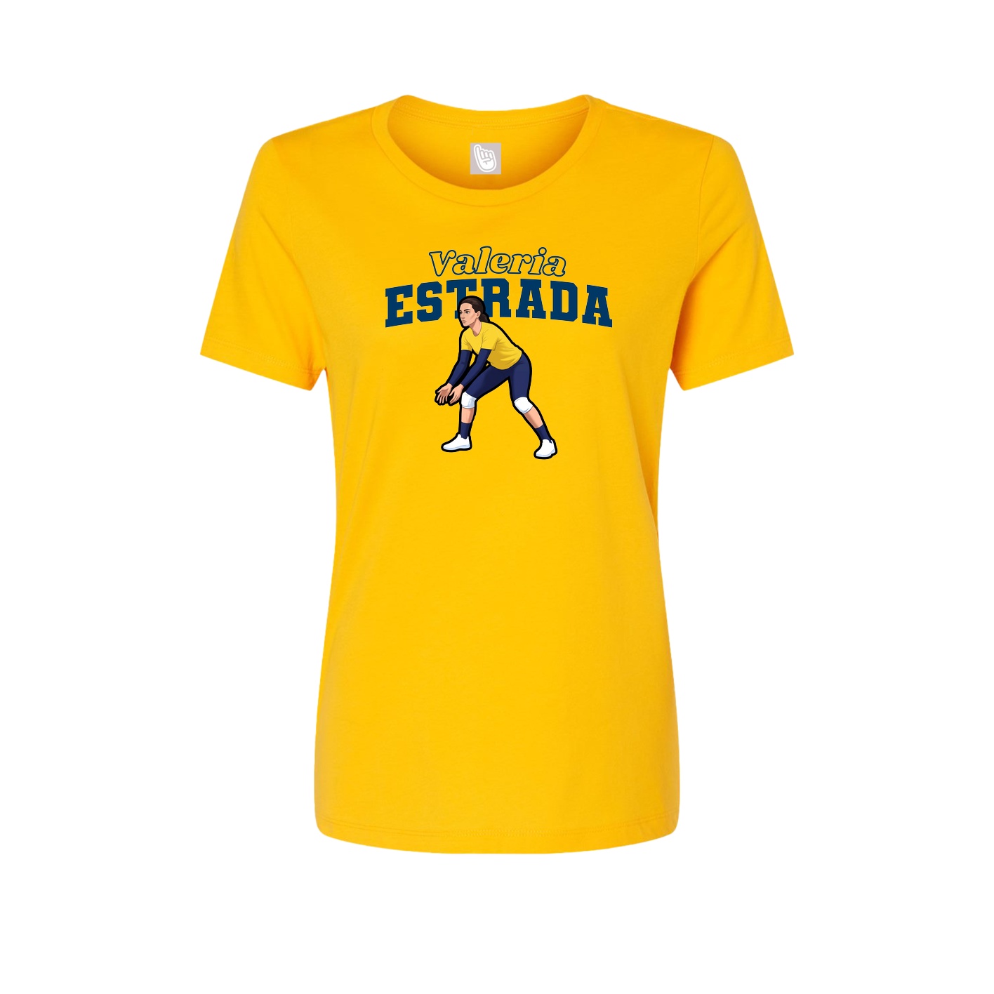 Fitted Women's Tee — Name Arch in Gold