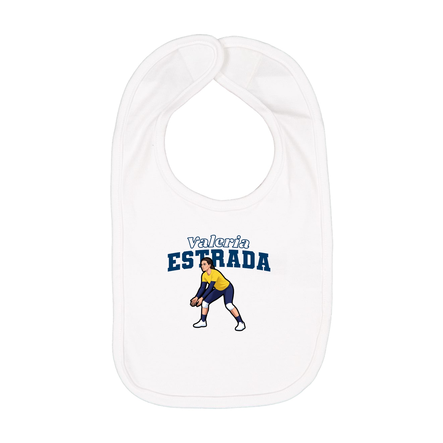 Infant Bib — Name Arch in White