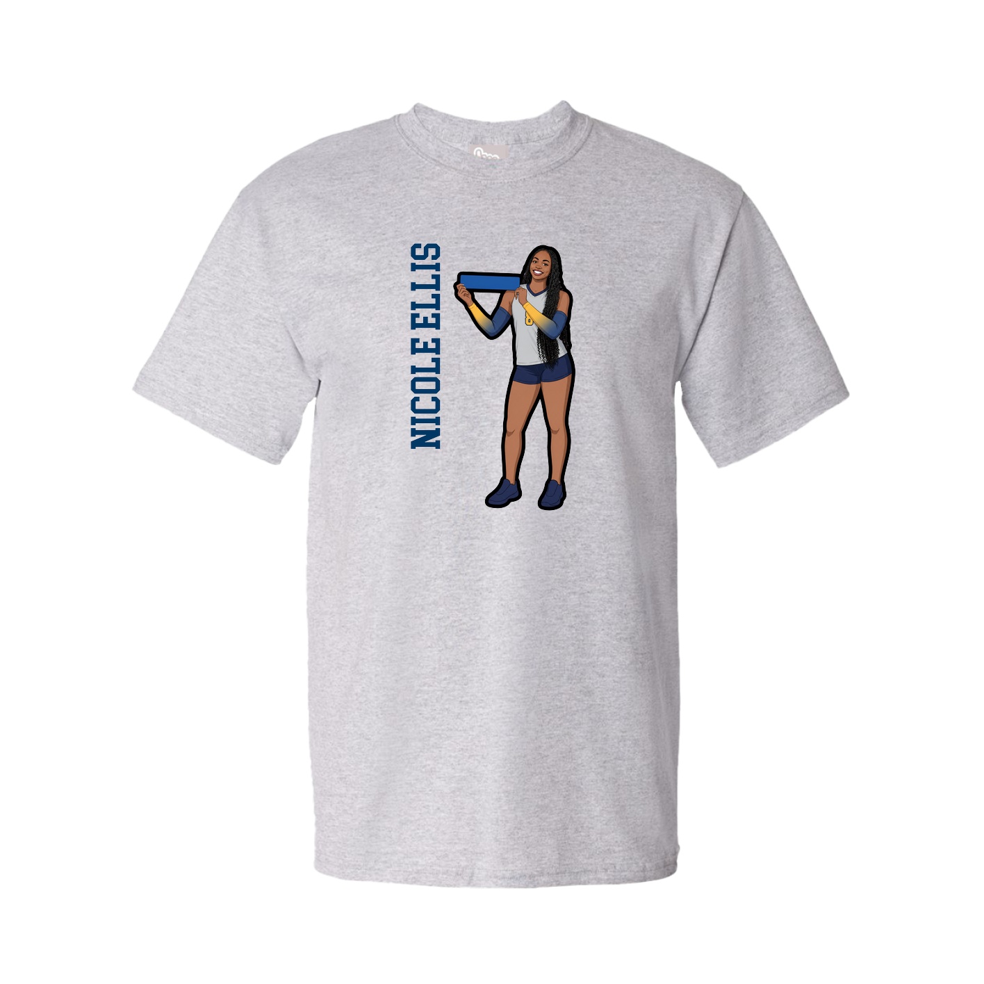 Youth Tee — Name Vertical in Grey