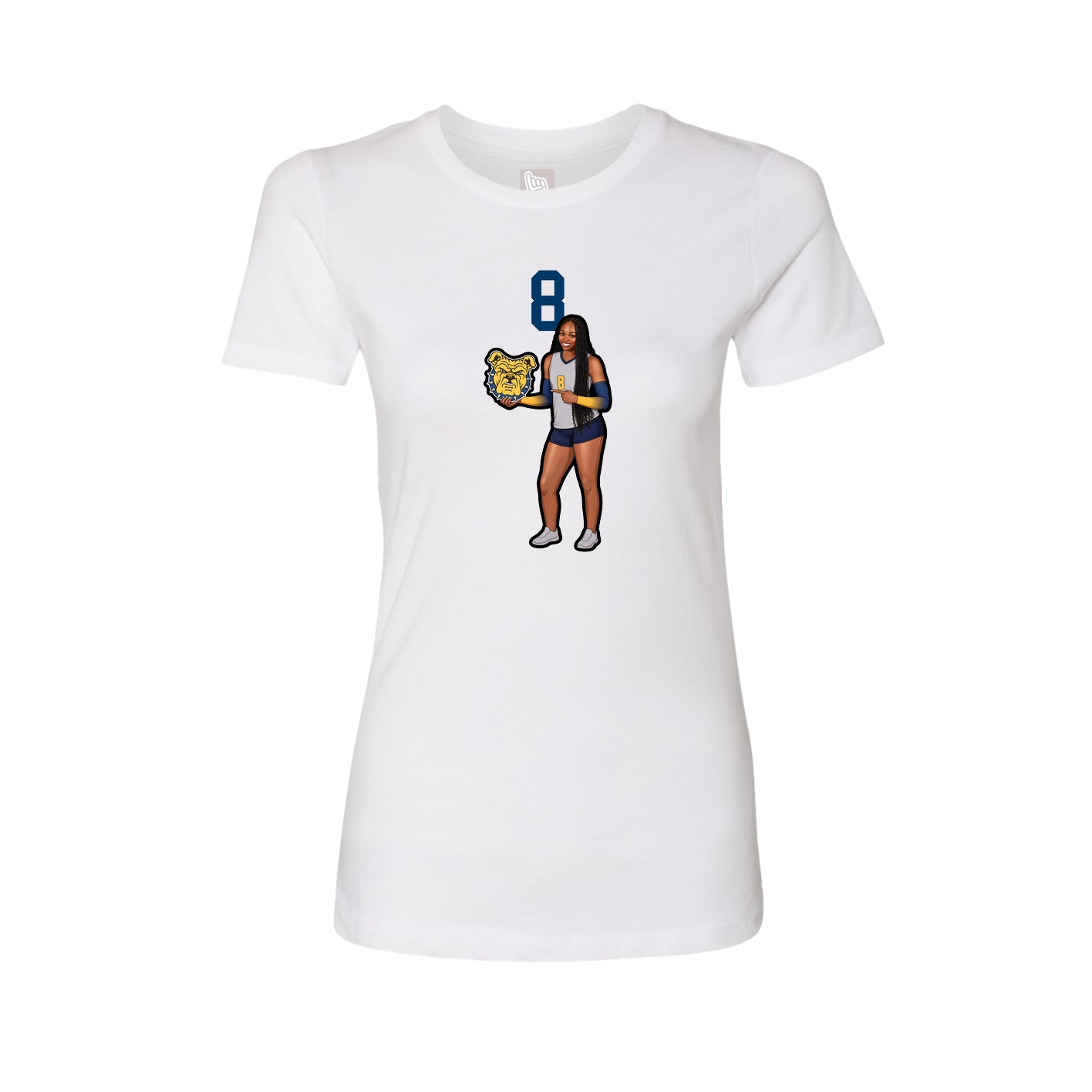 Fitted Women's Tee — Number Top in White