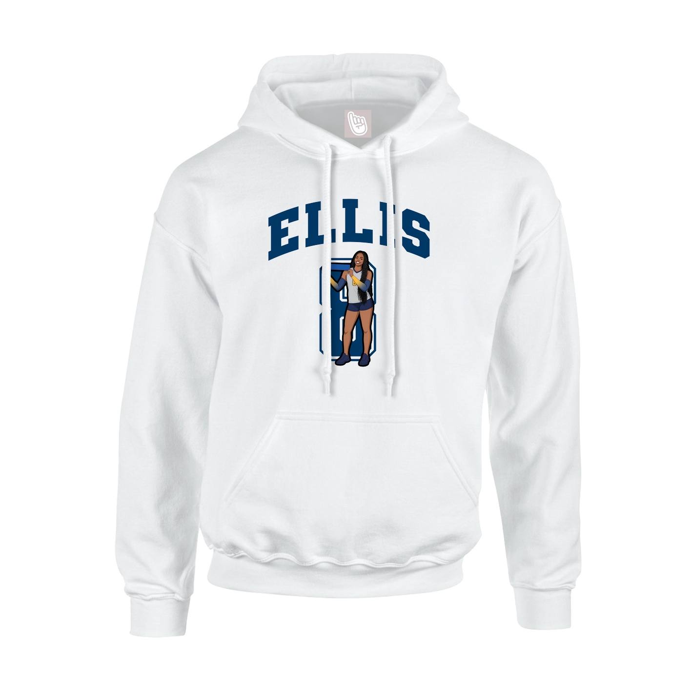 Youth Hoodie — Number in White