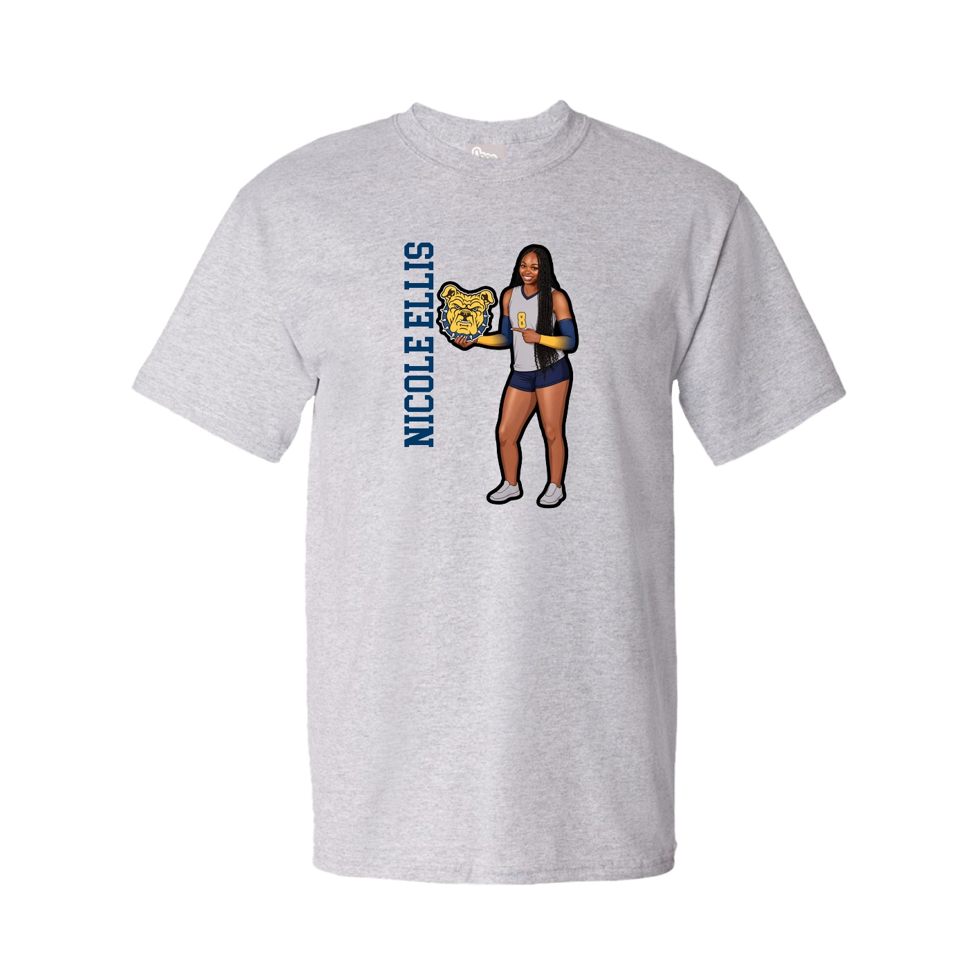 Tee — Name Vertical in Grey