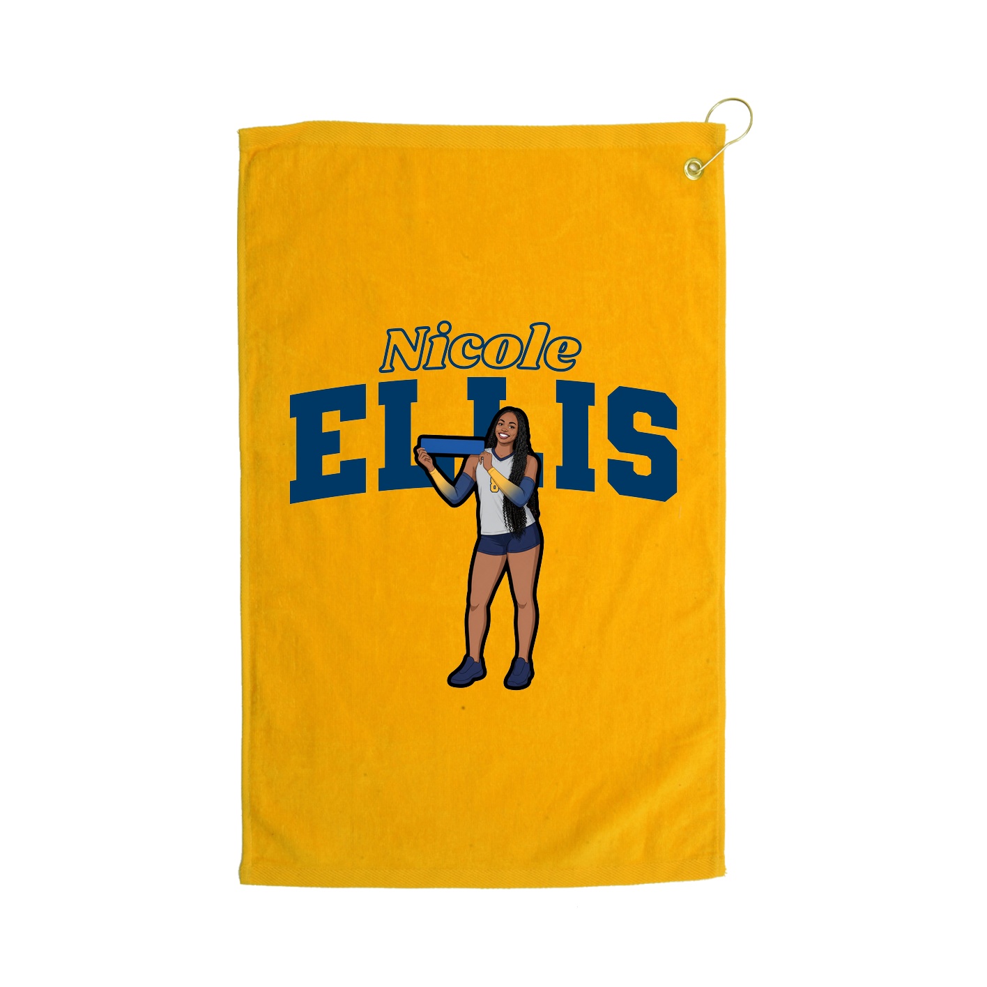 Golf Towel — Name Arch in Gold