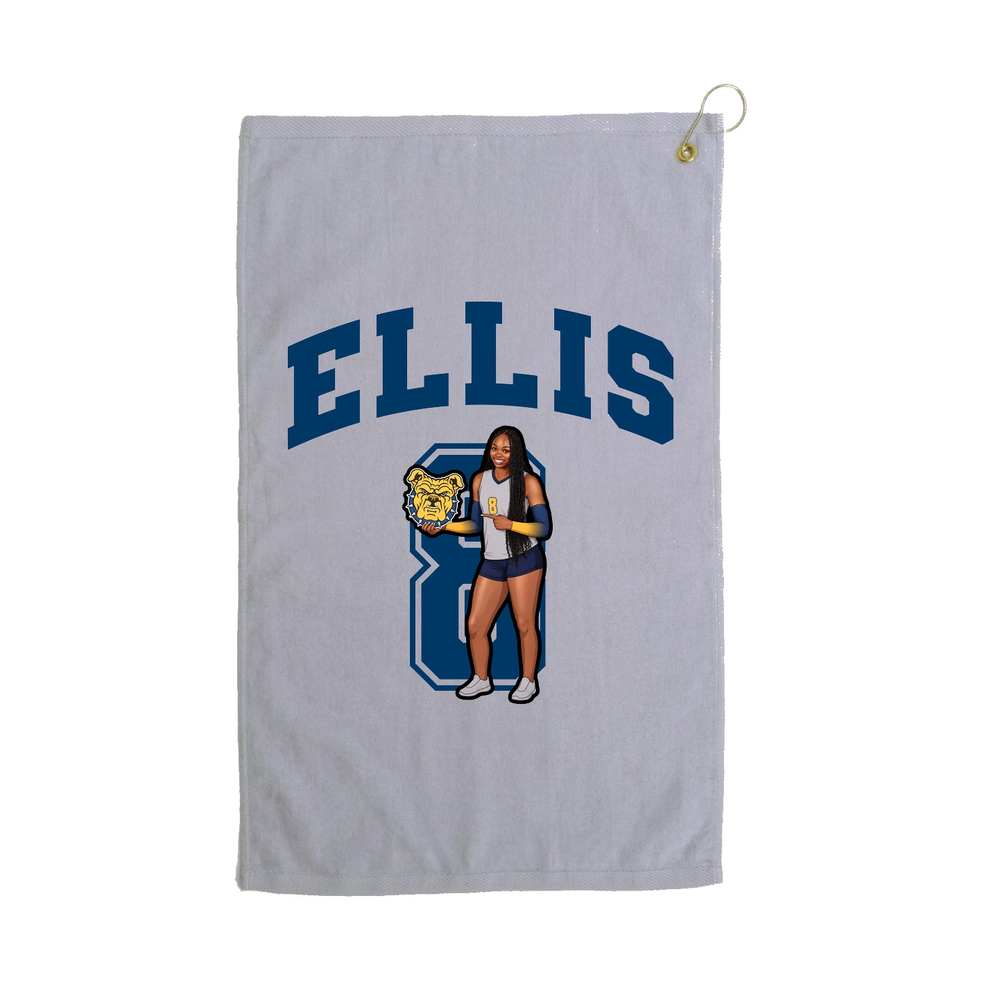 Golf Towel — Number in Grey