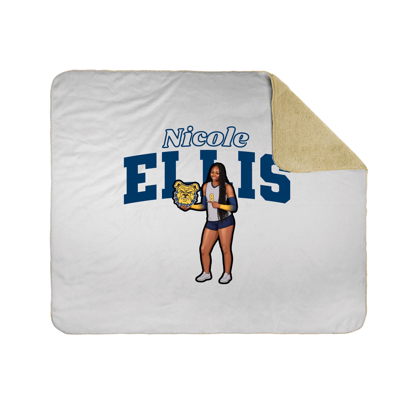 Throw Blanket — Name Arch in White