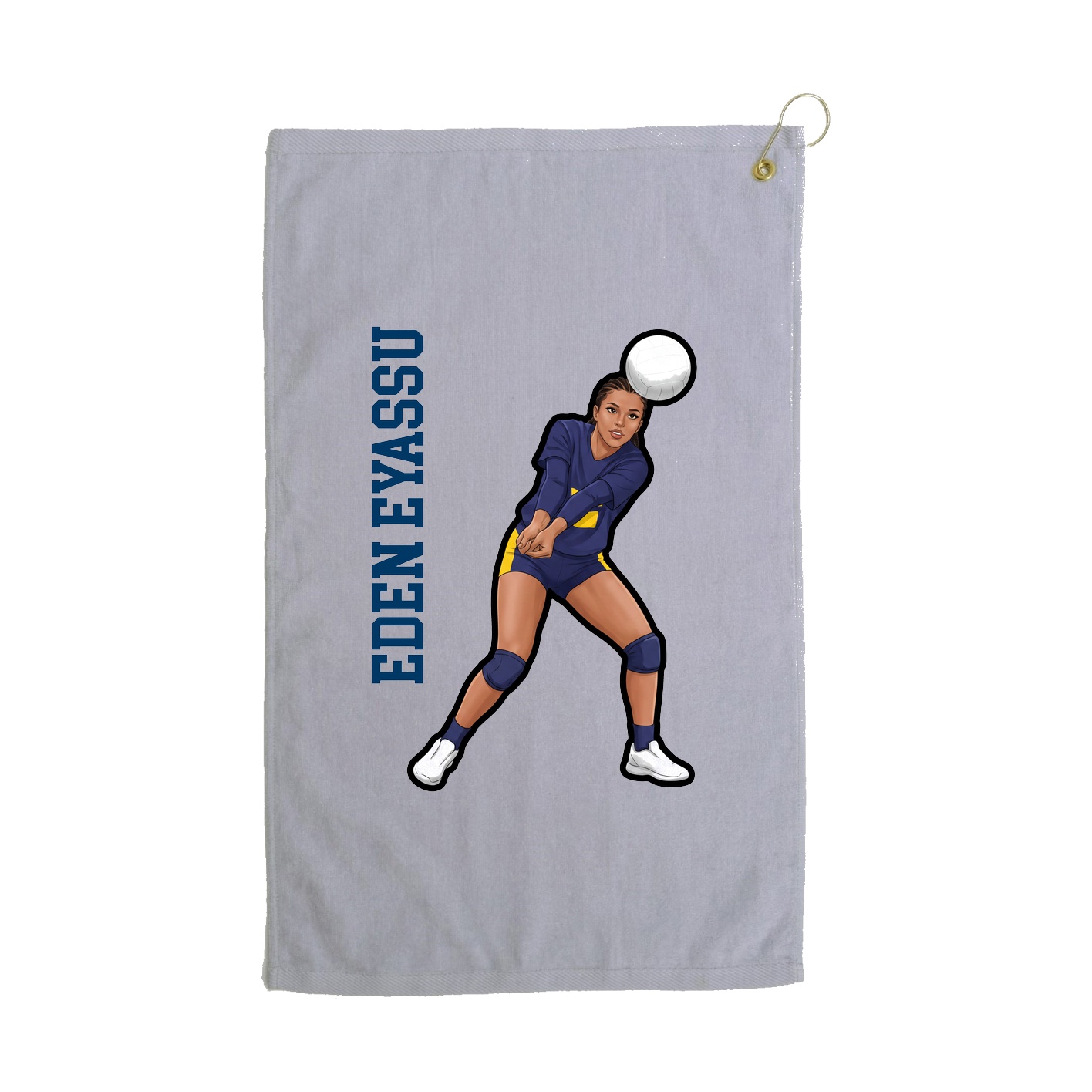 Golf Towel — Name Vertical in Grey