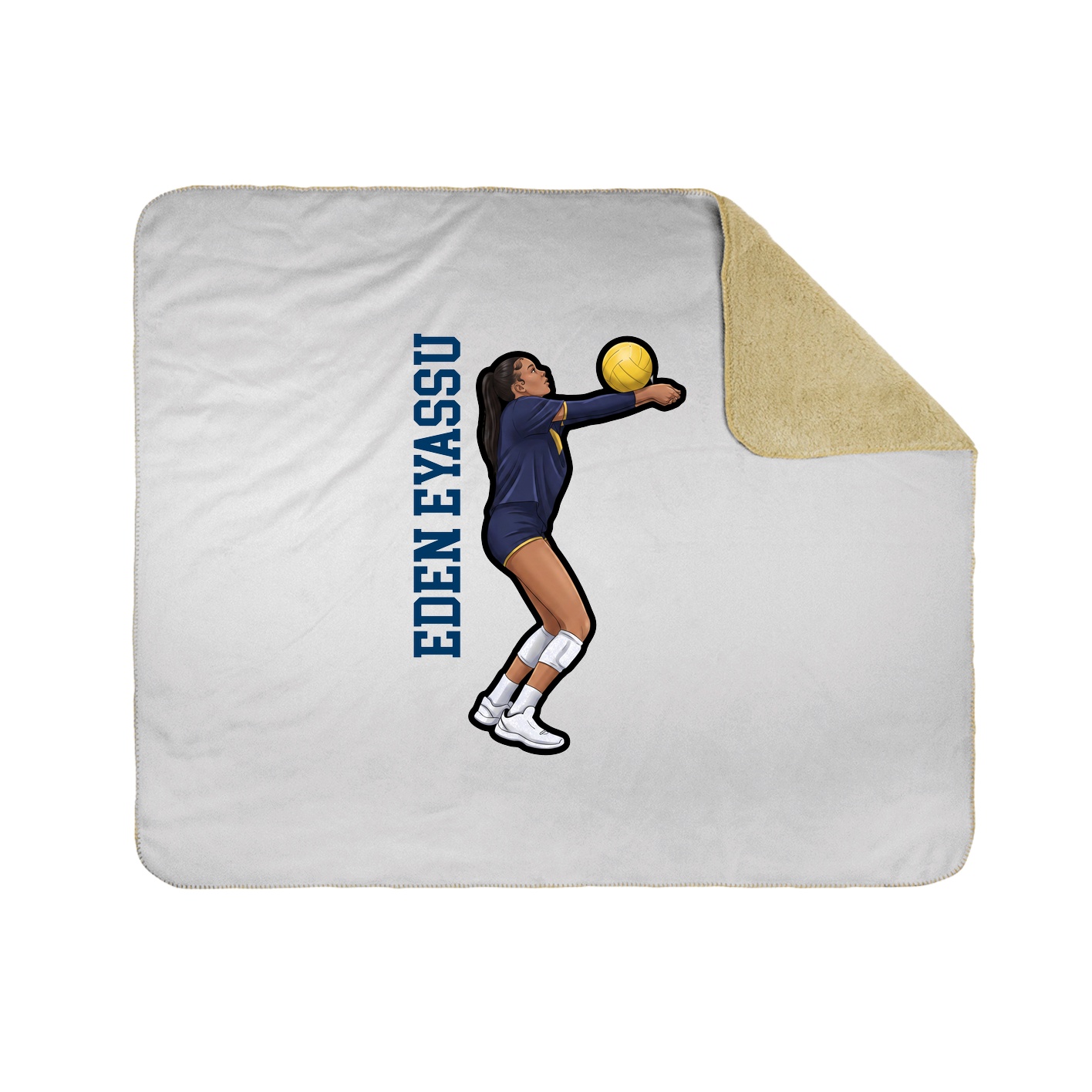 Throw Blanket — Name Vertical in White