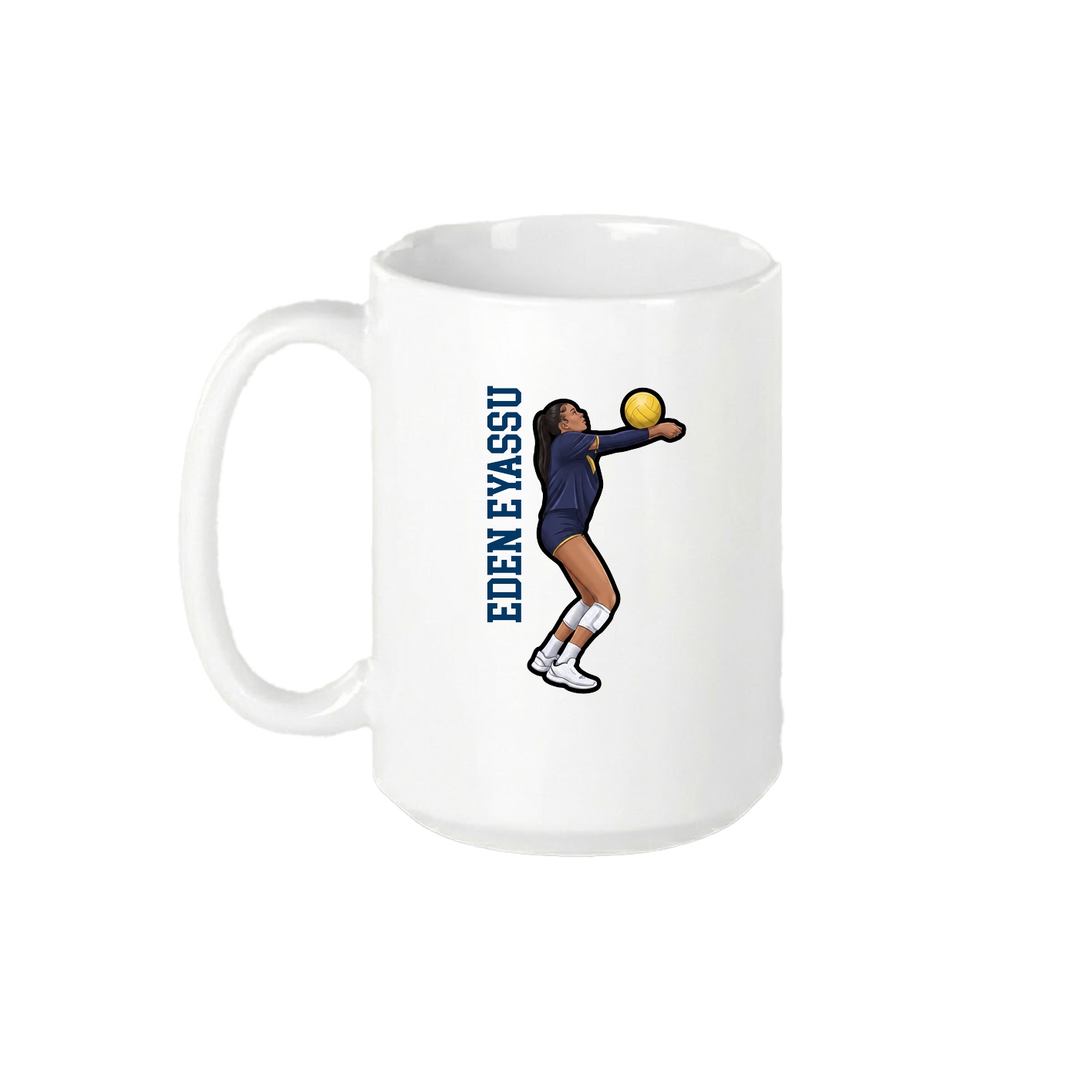 15oz Coffee Mug — Name Vertical in White